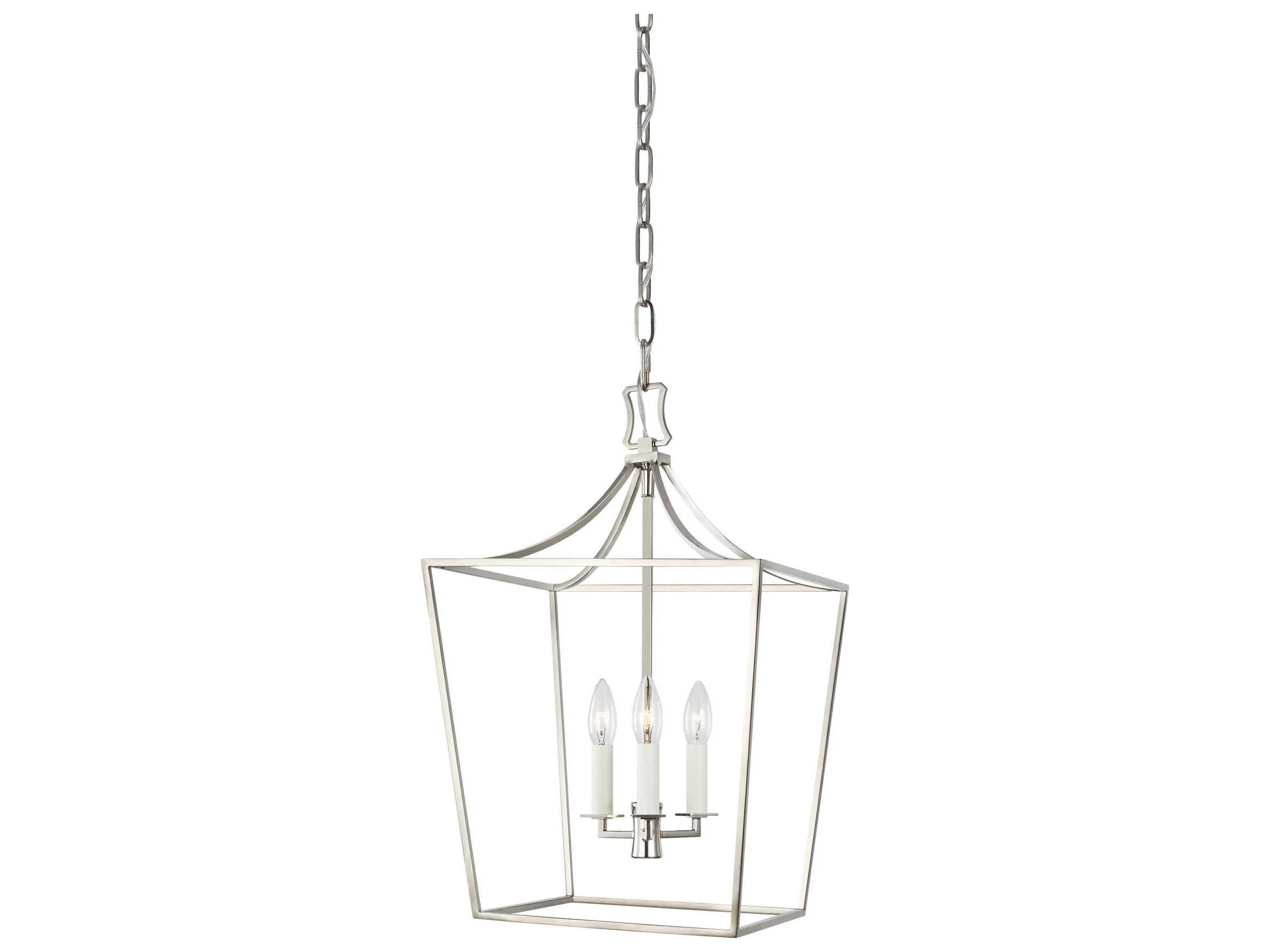Visual Comfort Studio Southold 3-Light Polished Nickel Lantern Chandelier