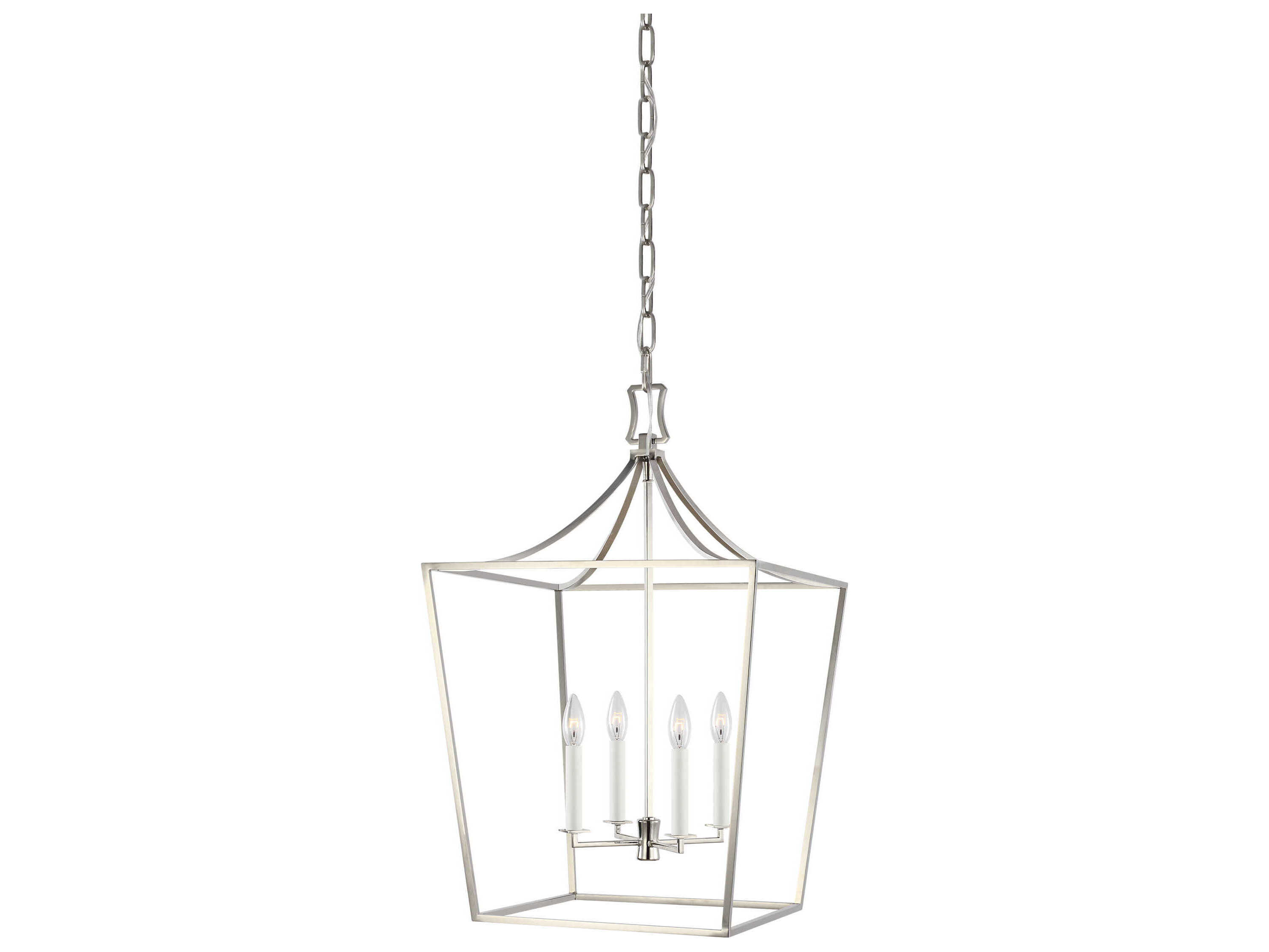 Visual Comfort Studio Southold 4-Light Polished Nickel Lantern Chandelier