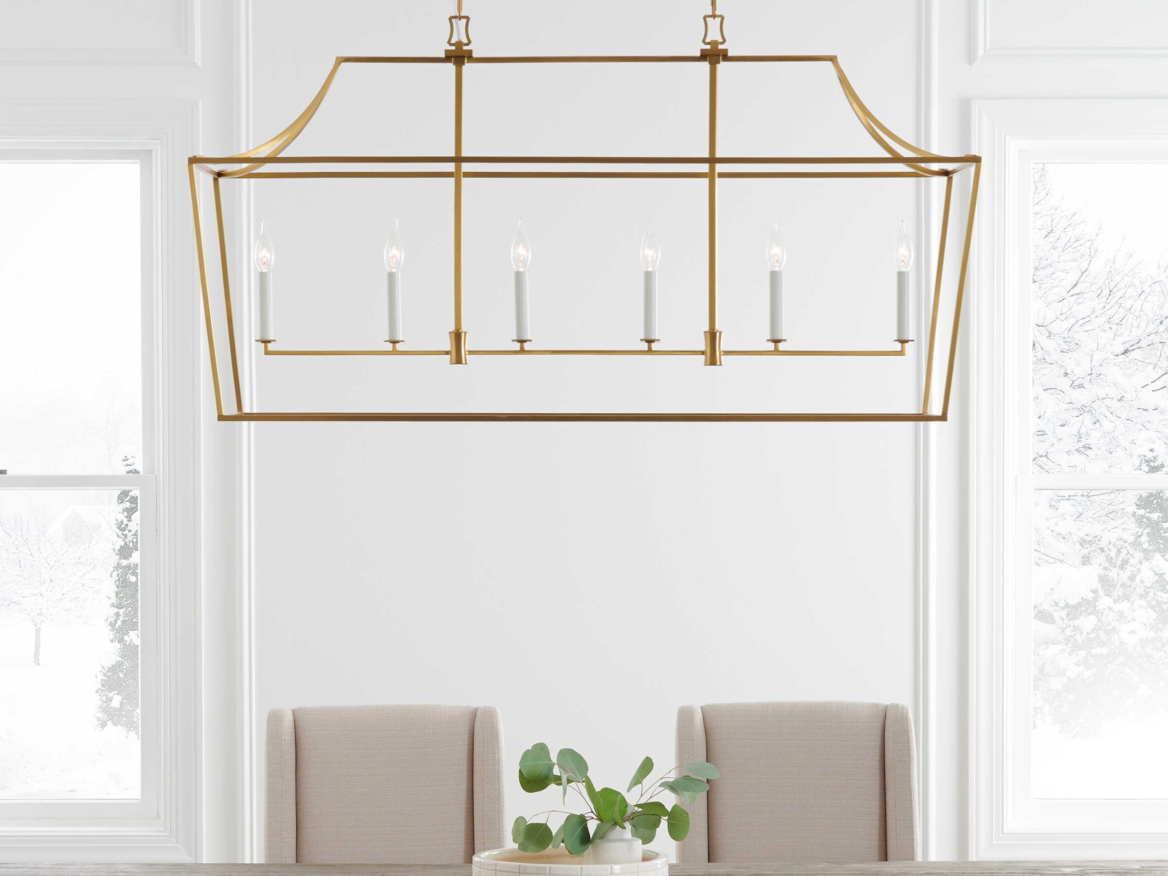 Visual Comfort Studio Southold 6-Light Burnished Brass Lantern Island Pendant