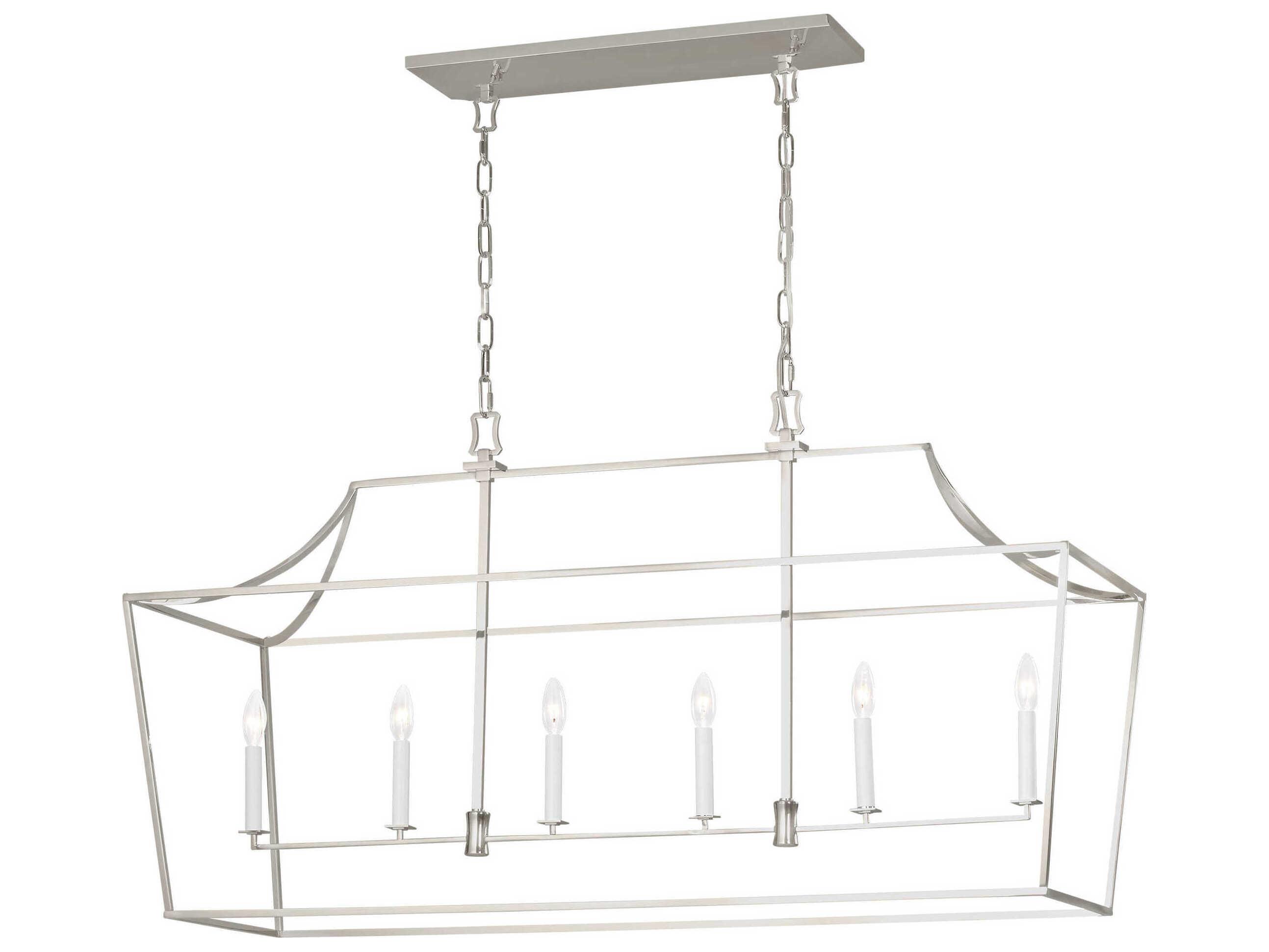 Visual Comfort Studio Southold 6-Light Polished Nickel Lantern Island Pendant