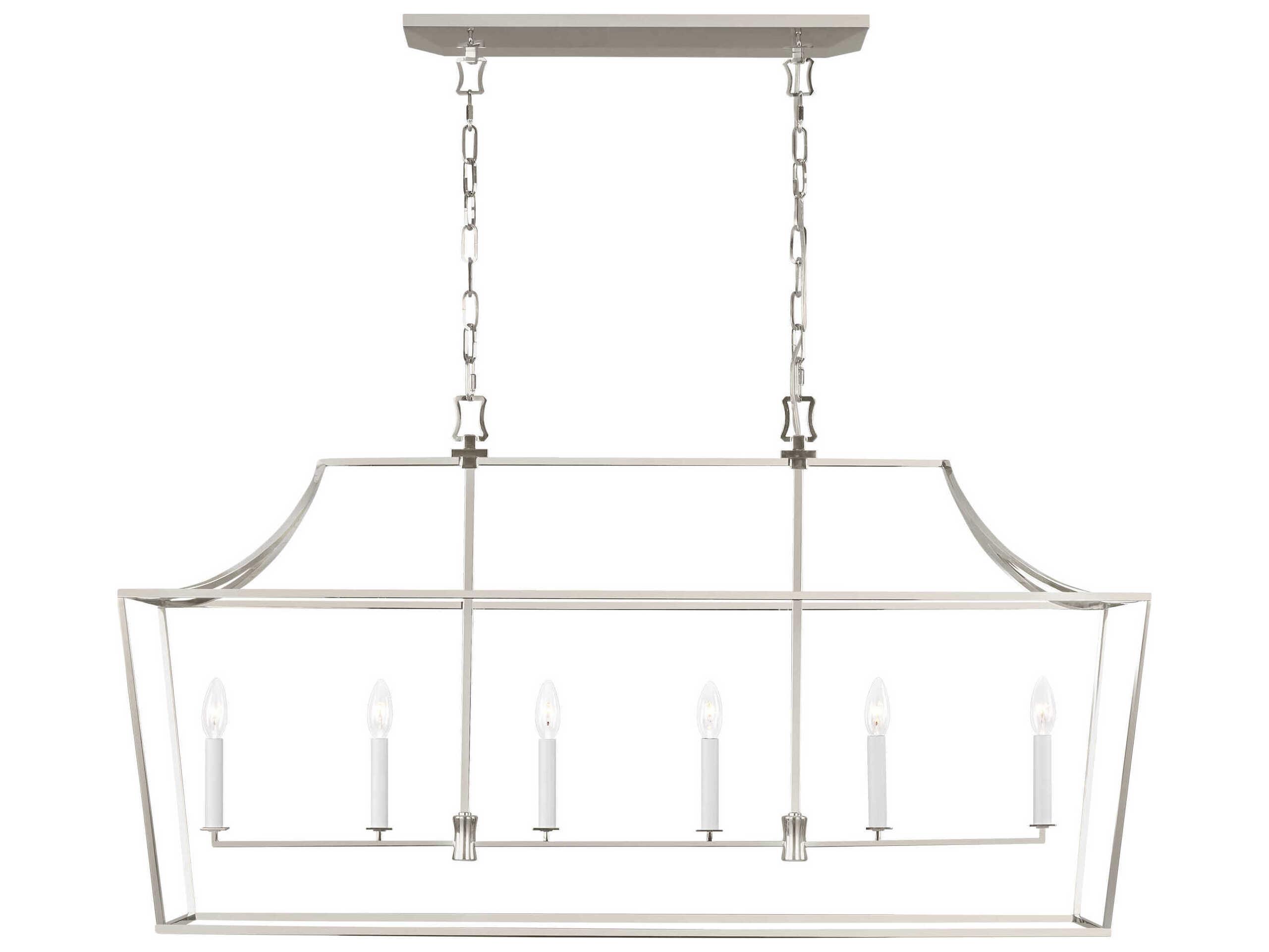 Visual Comfort Studio Southold 6-Light Polished Nickel Lantern Island Pendant