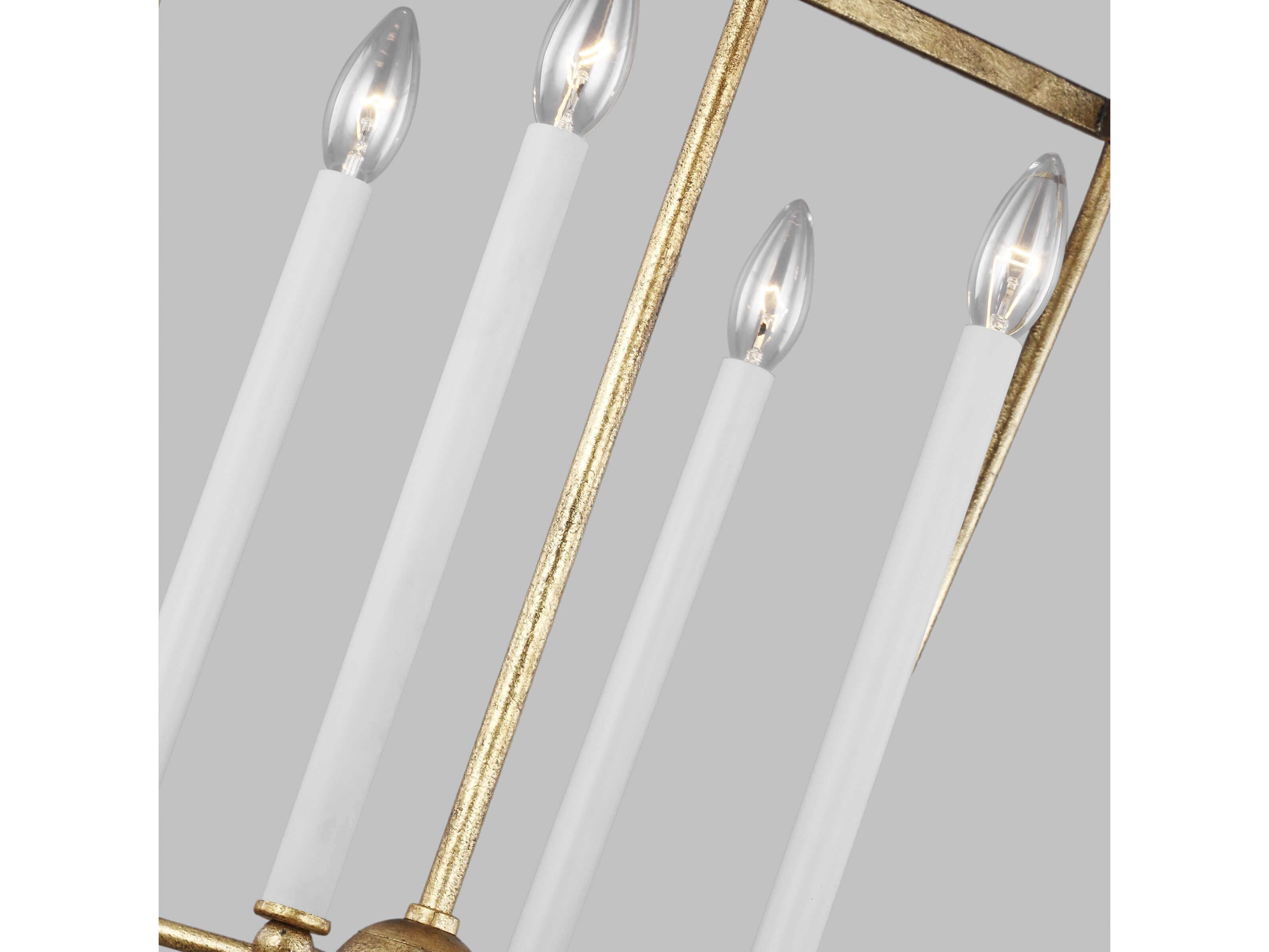 Visual Comfort Studio Stonington 4-Light Antique Gild Gold Lantern Chandelier