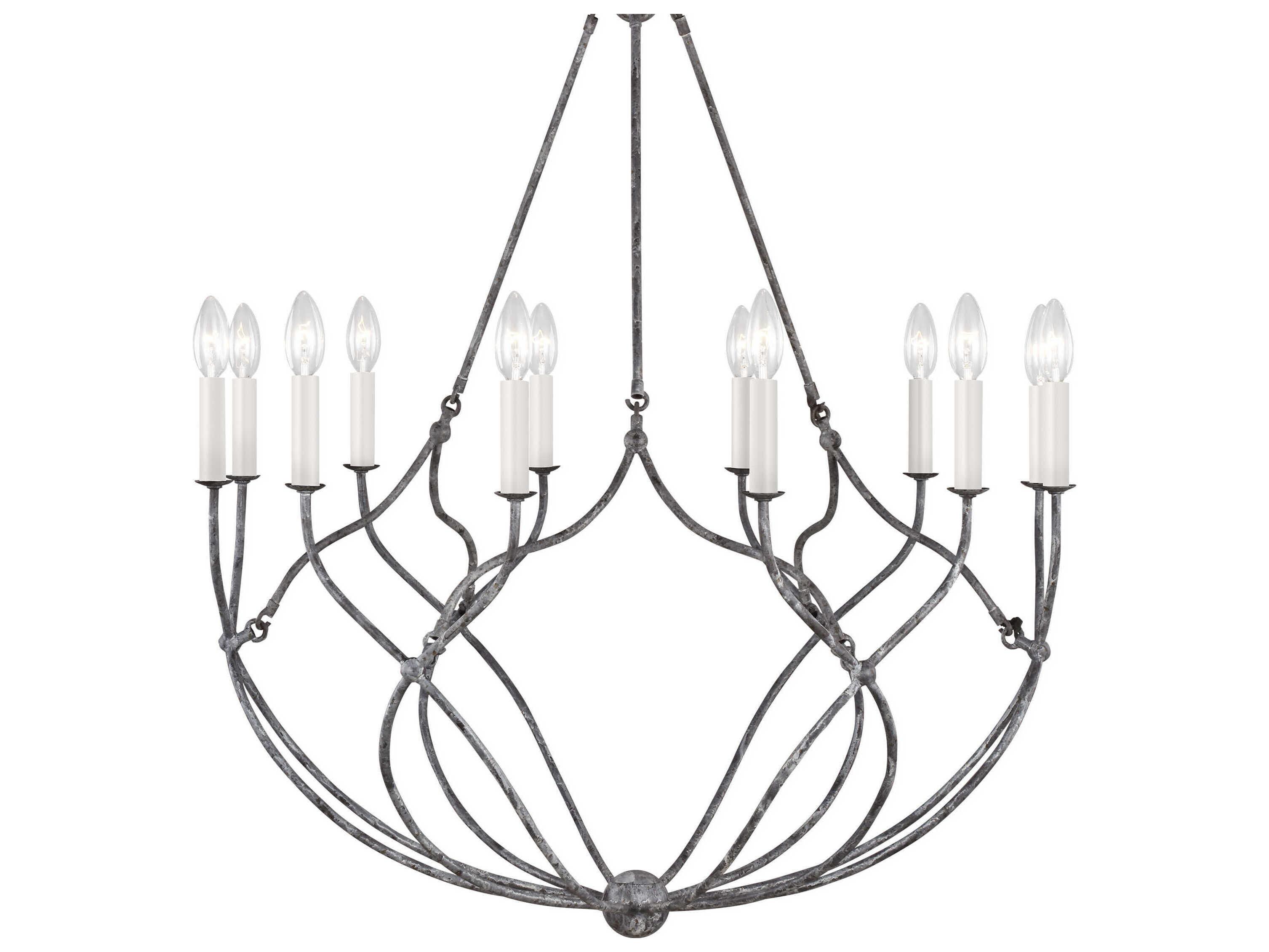 Visual Comfort Studio Richmond 12-Light Weathered Galvanized Gray Chandelier