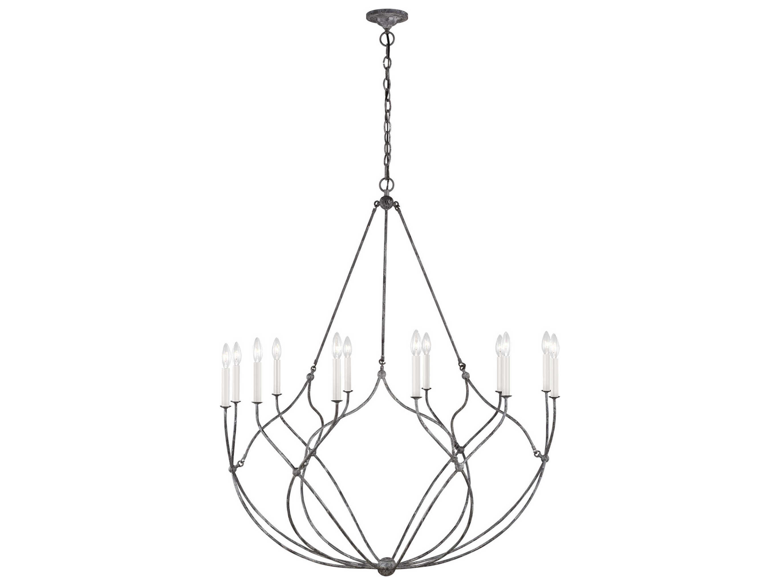 Visual Comfort Studio Richmond 12-Light Weathered Galvanized Gray Chandelier