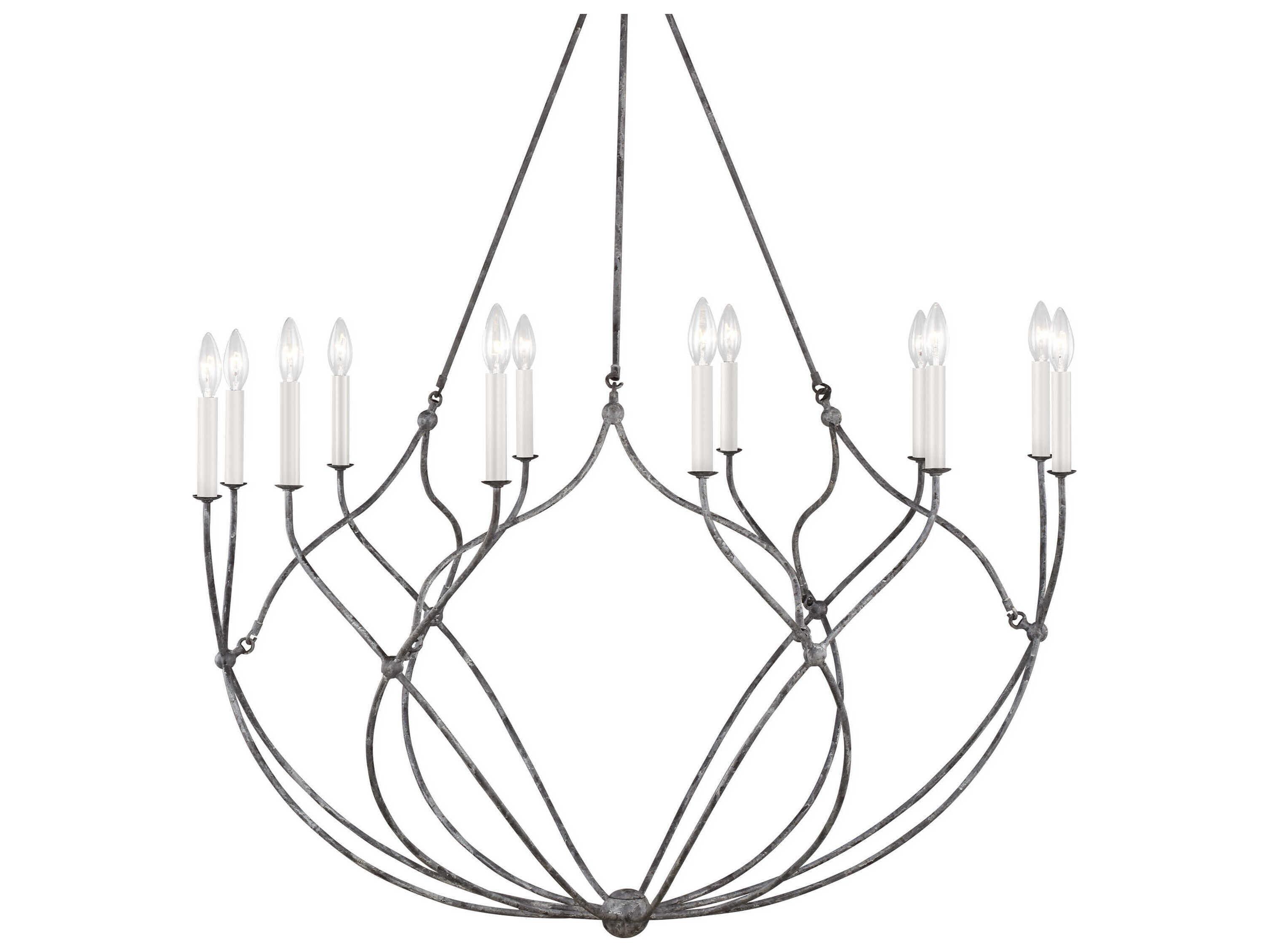 Visual Comfort Studio Richmond 12-Light Weathered Galvanized Gray Chandelier