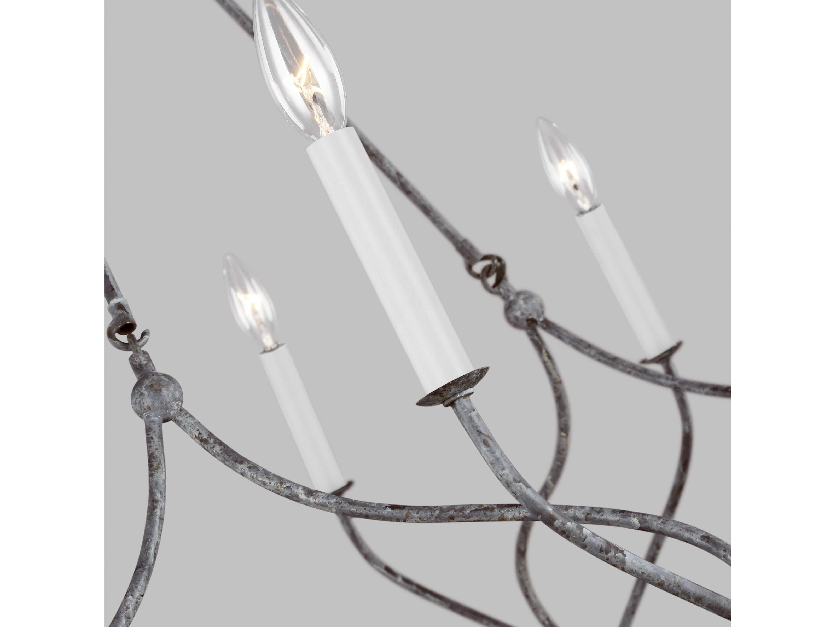 Visual Comfort Studio Richmond 12-Light Weathered Galvanized Gray Chandelier