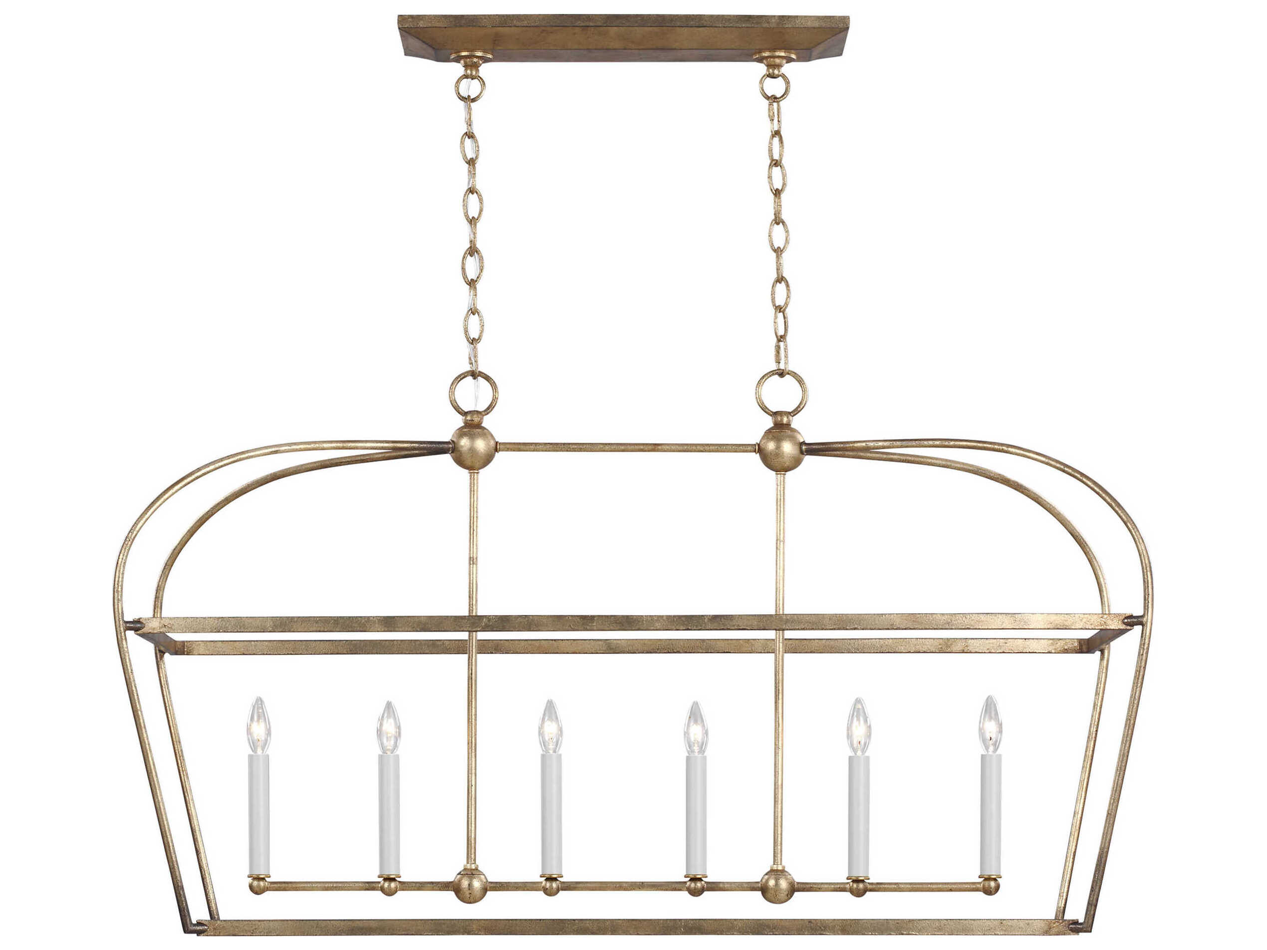Visual Comfort Studio Stonington 6-Light Antique Gild Gold Lantern Island Pendant