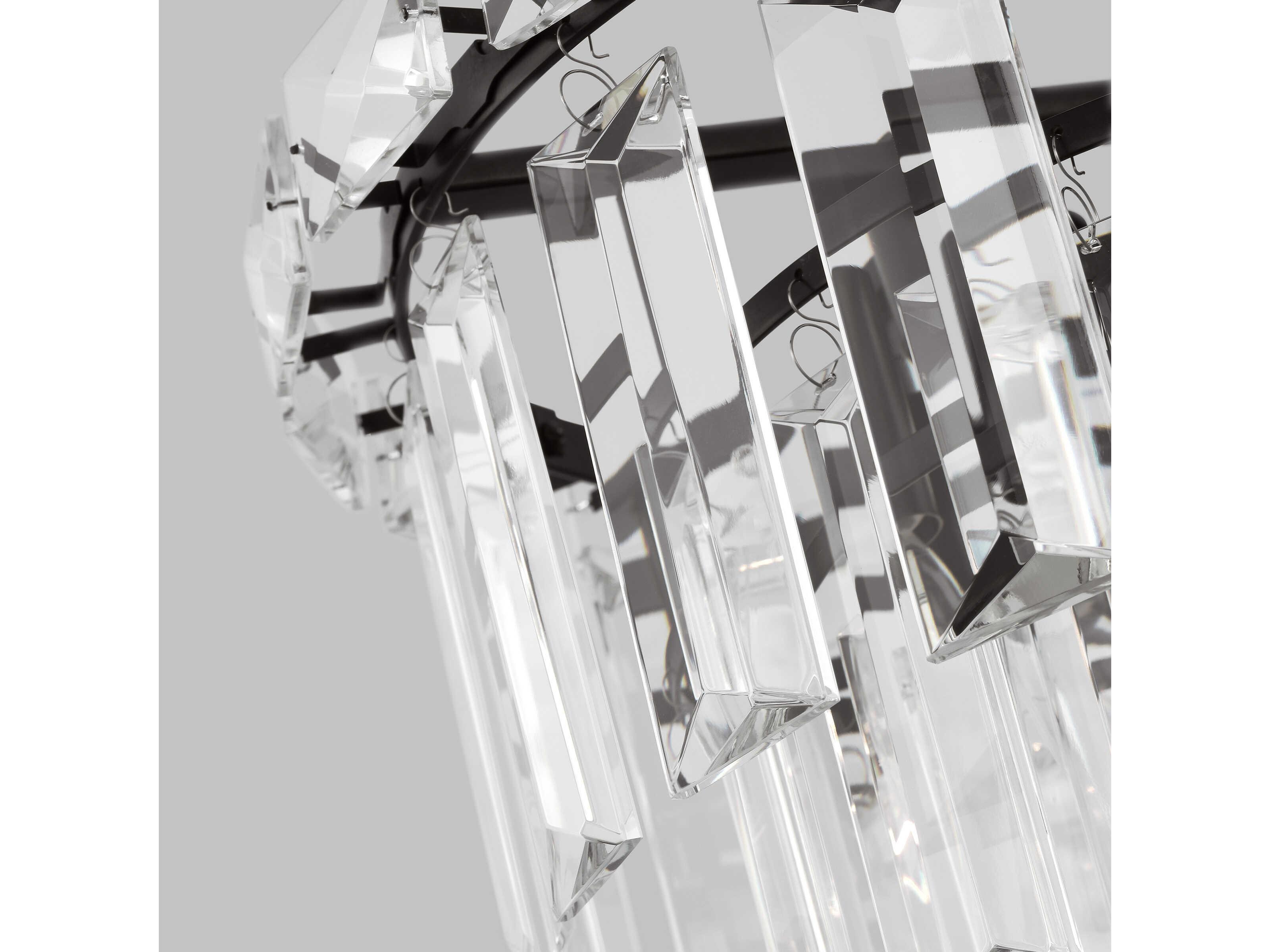 Visual Comfort Studio Arden 4-Light Aged Iron Black Tiered Chandelier