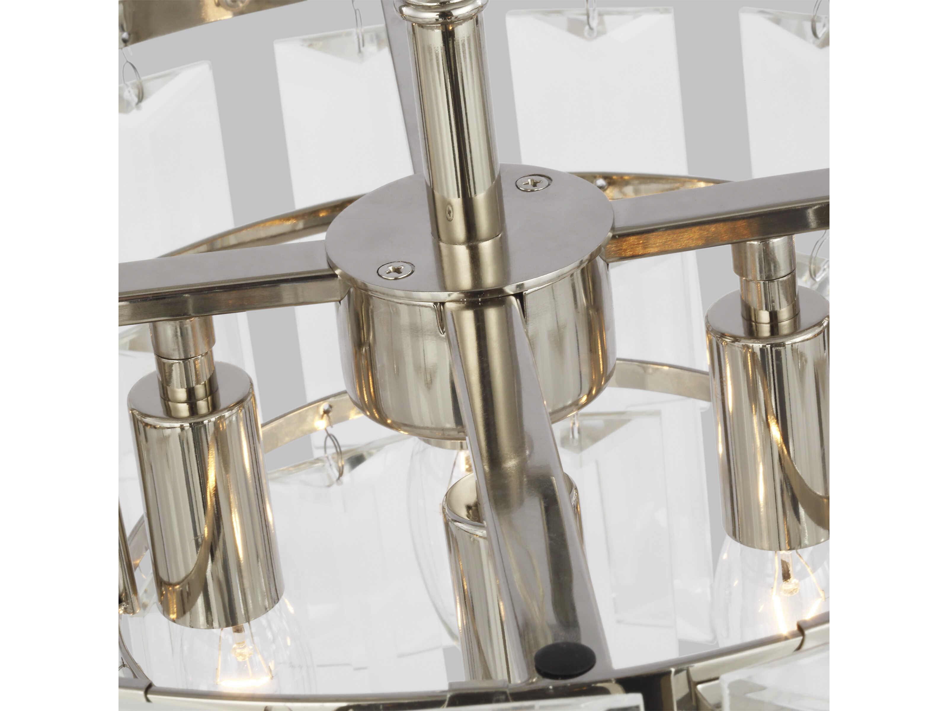 Visual Comfort Studio Arden 4-Light Polished Nickel Tiered Chandelier