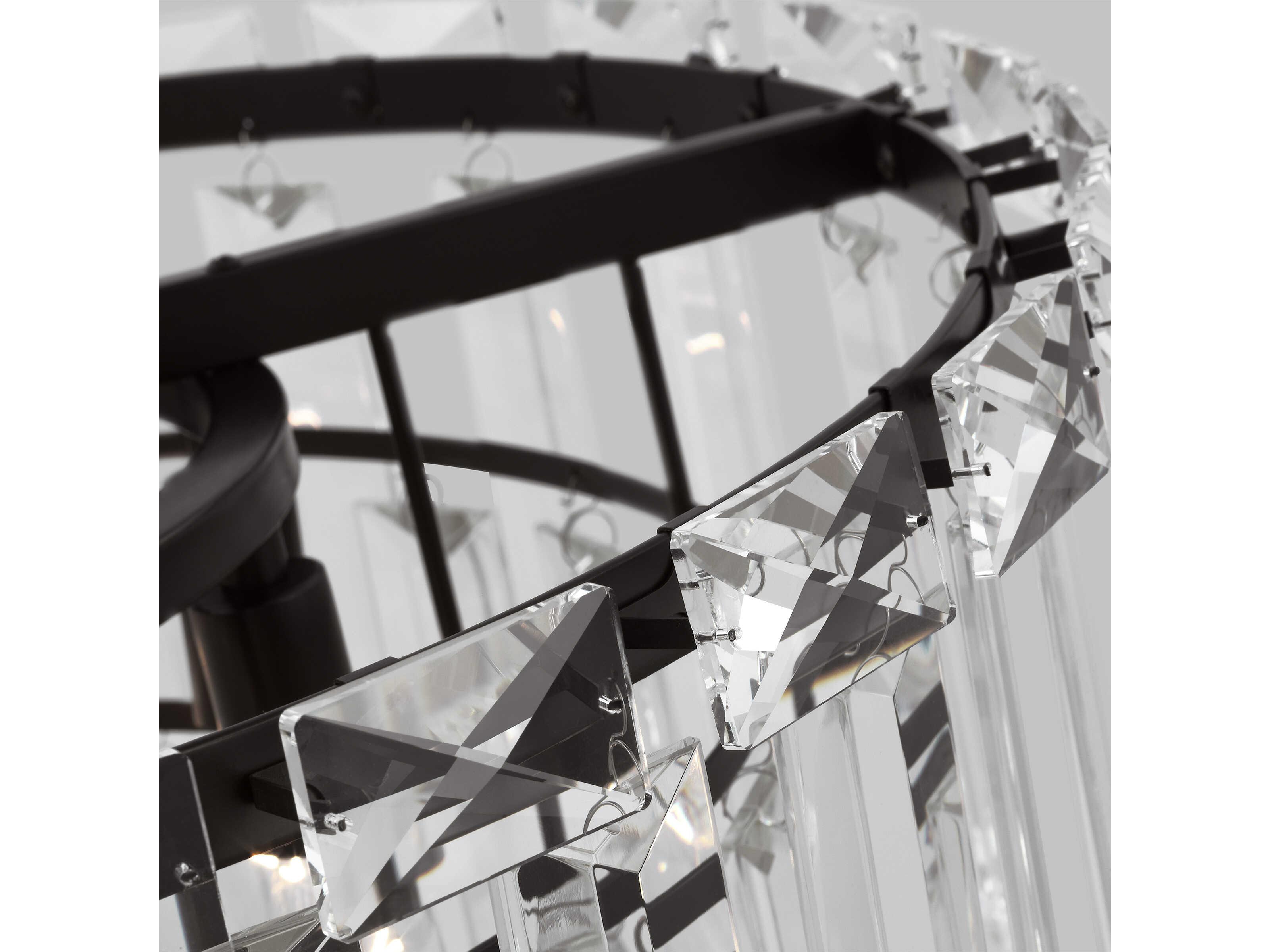 Visual Comfort Studio Arden 10-Light Aged Iron Black Tiered Chandelier