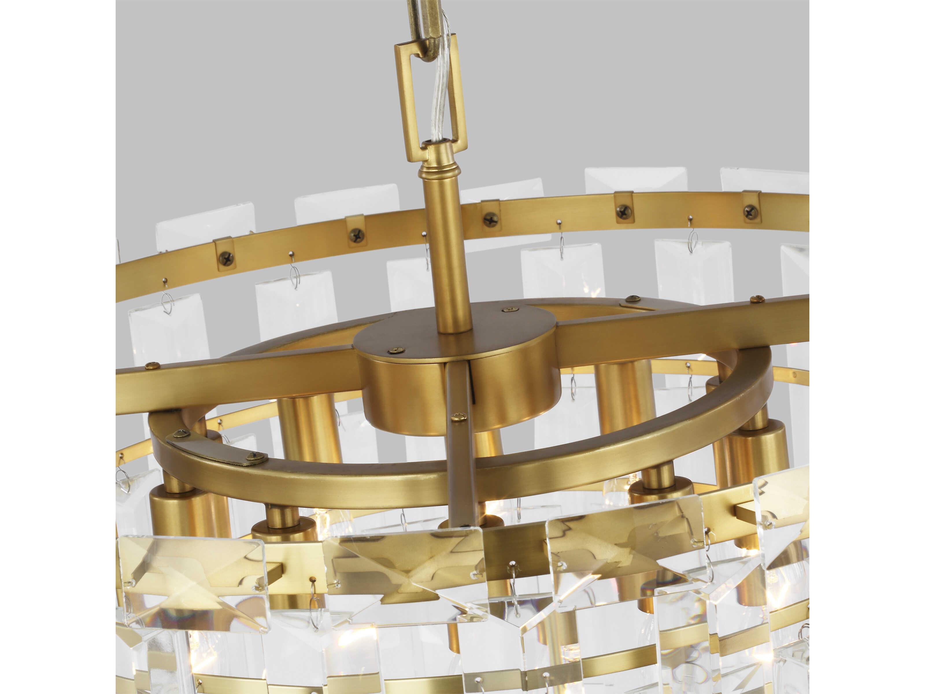 Visual Comfort Studio Arden 10-Light Burnished Brass Tiered Chandelier