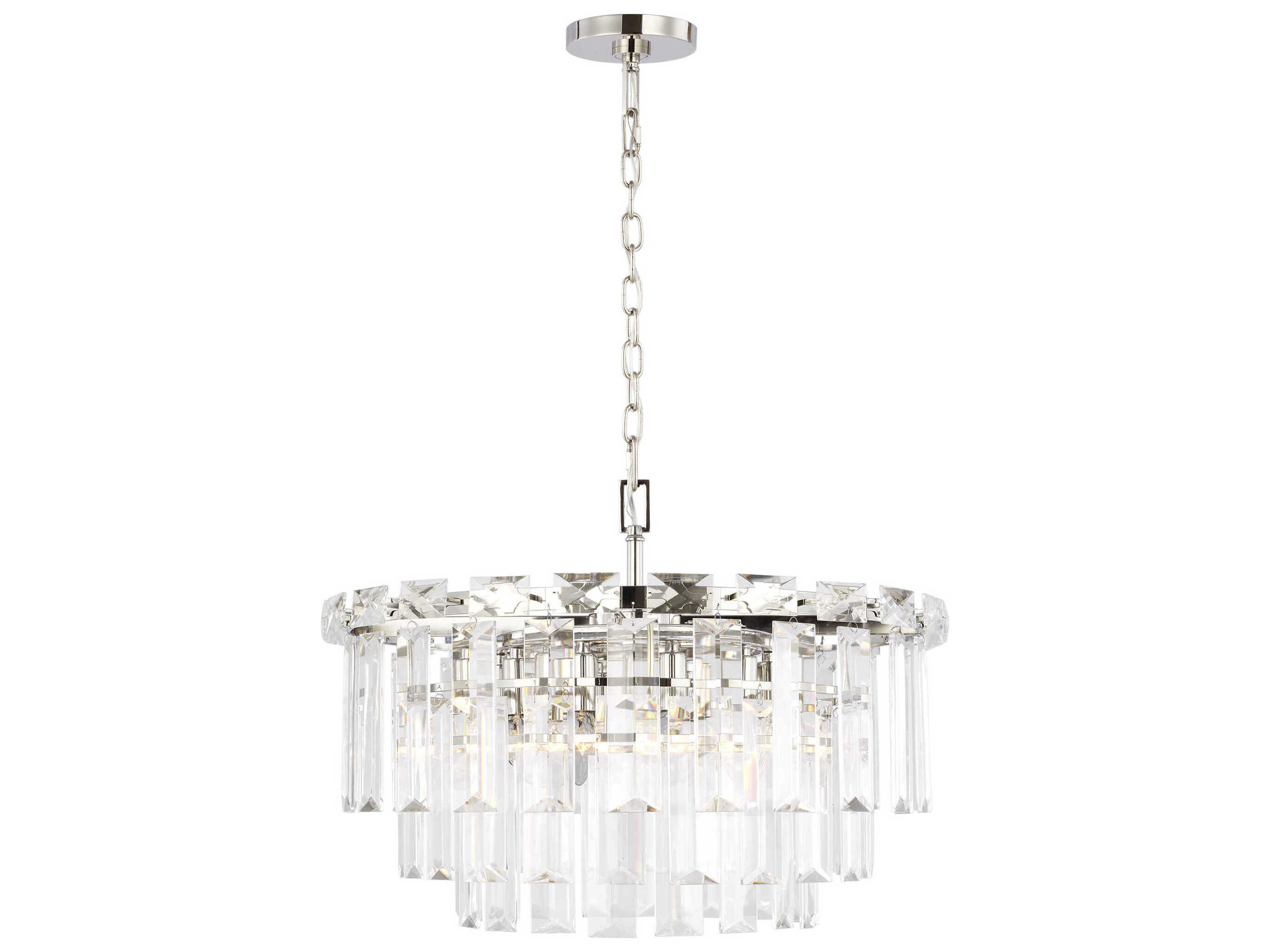 Visual Comfort Studio Arden 10-Light Polished Nickel Tiered Chandelier