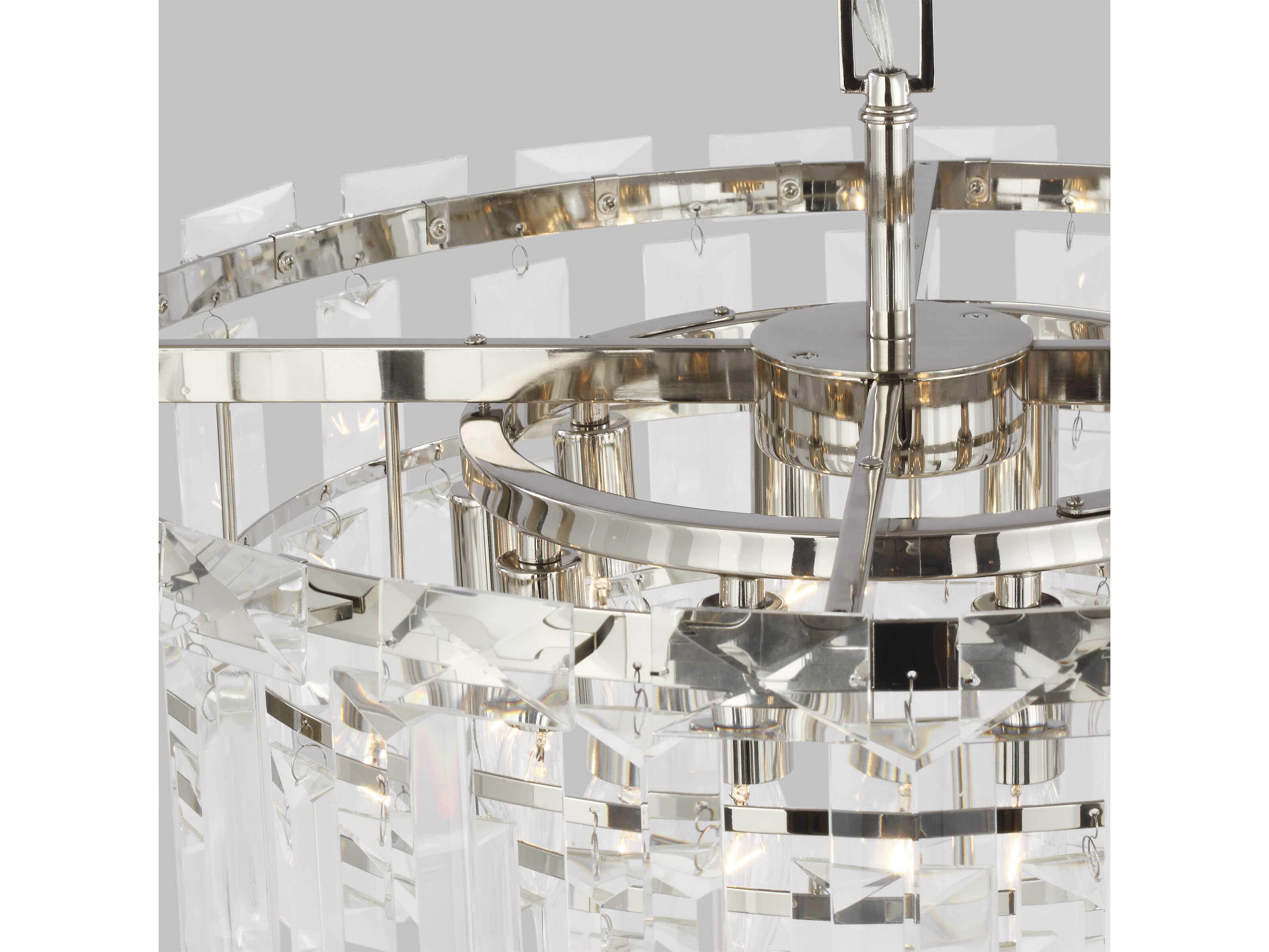 Visual Comfort Studio Arden 10-Light Polished Nickel Tiered Chandelier