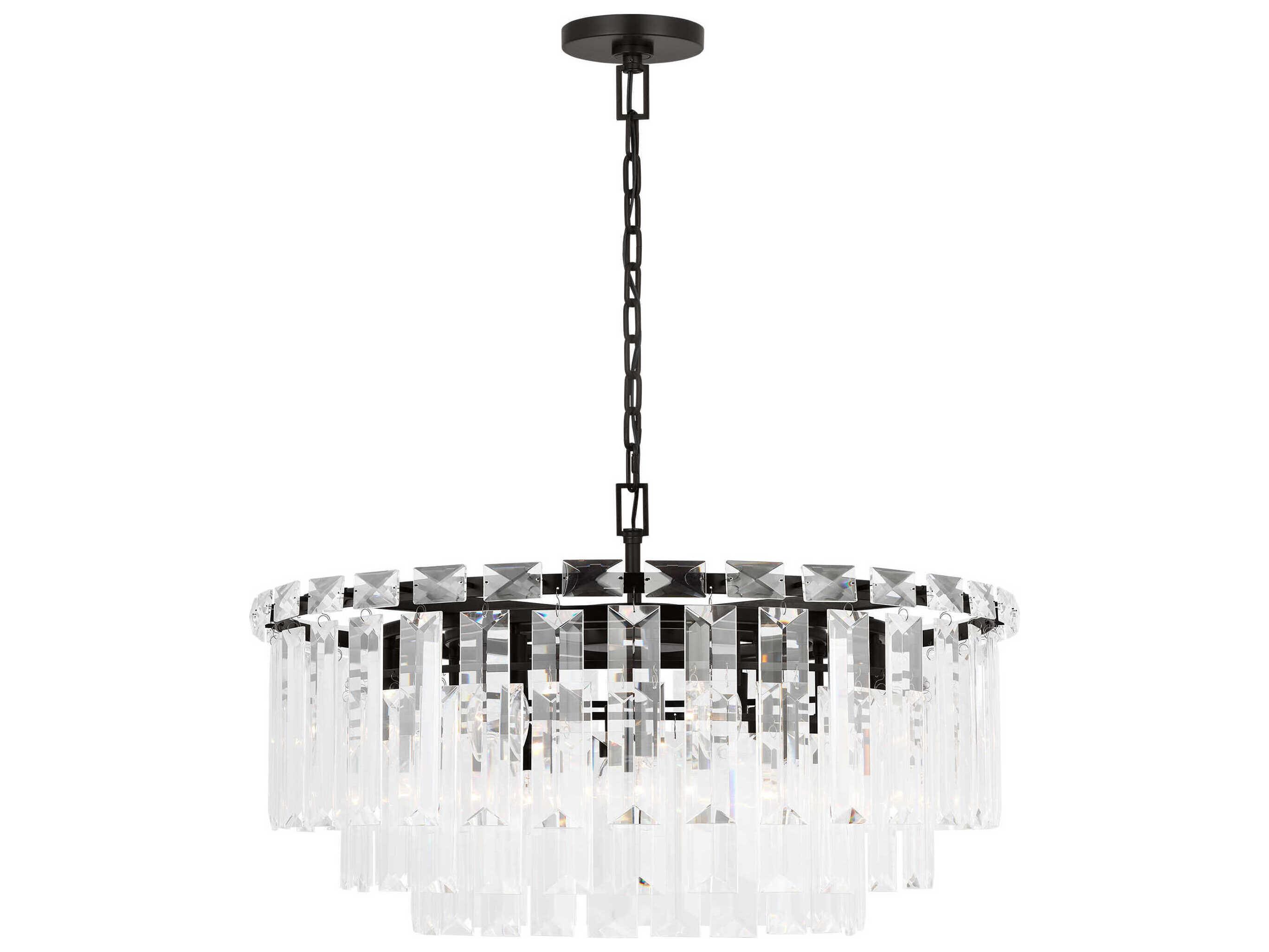 Visual Comfort Studio Arden 16-Light Aged Iron Black Tiered Chandelier