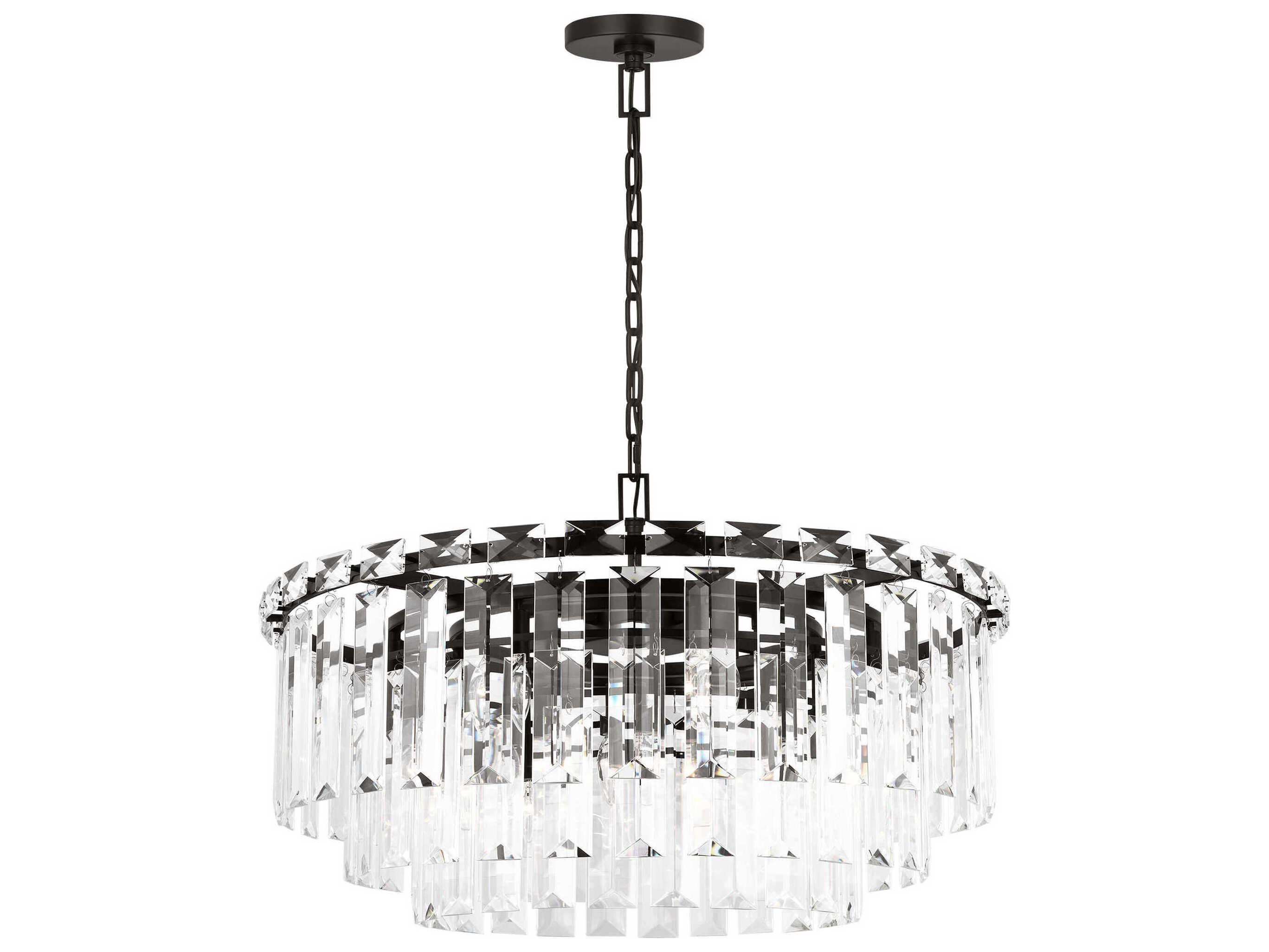 Visual Comfort Studio Arden 16-Light Aged Iron Black Tiered Chandelier