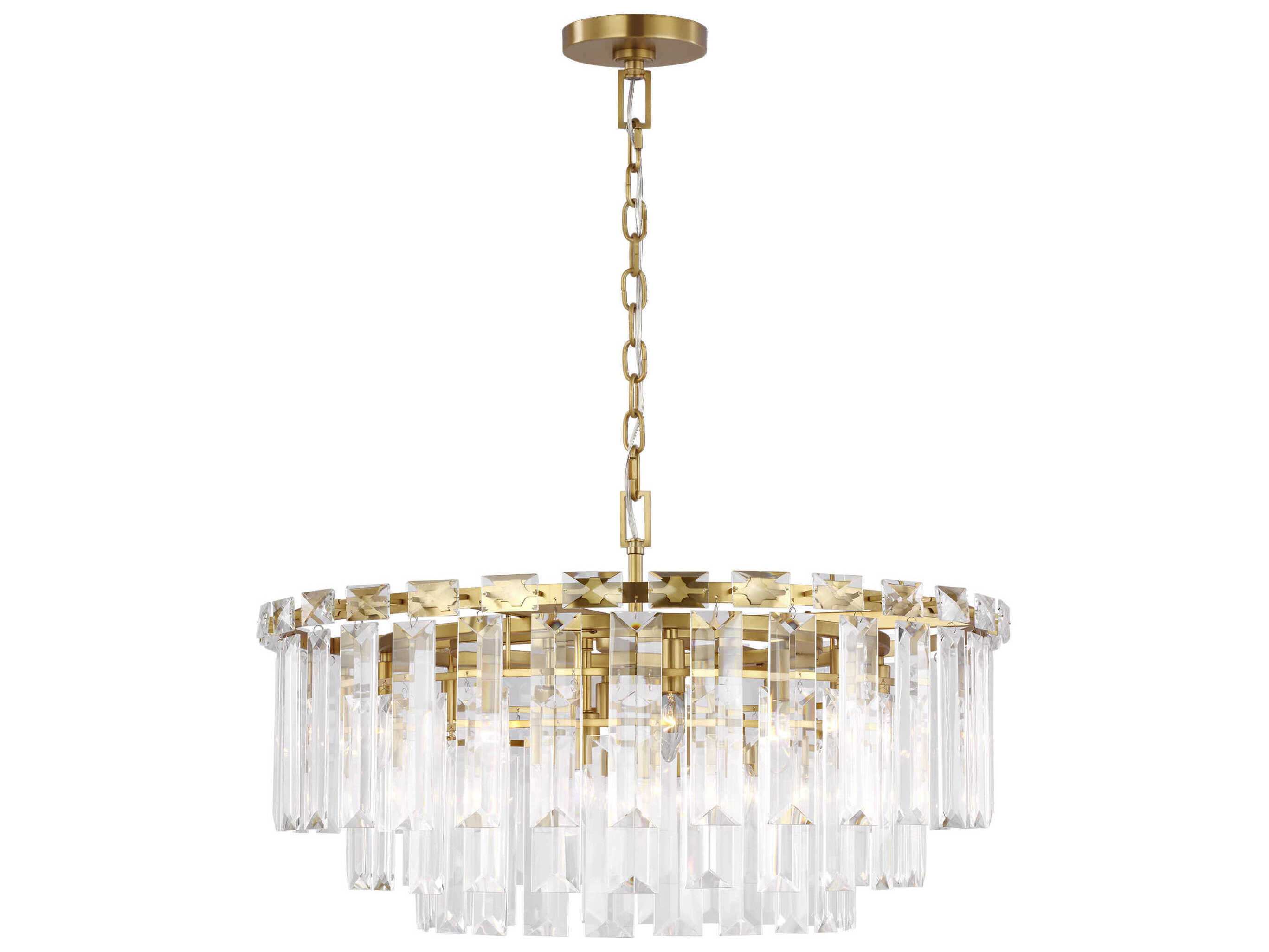 Visual Comfort Studio Arden 16-Light Burnished Brass Tiered Chandelier