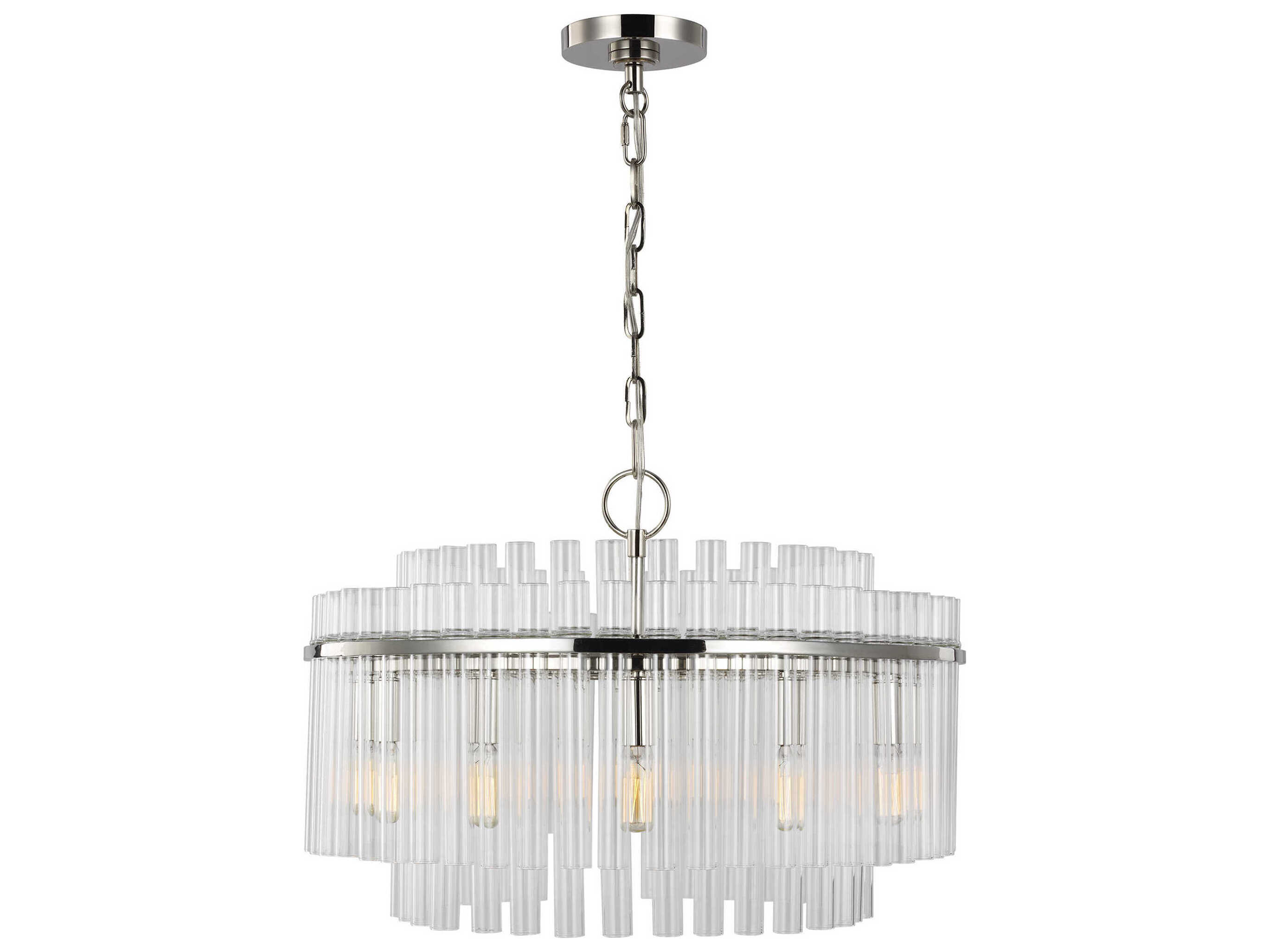 Visual Comfort Studio Beckett 12-Light Polished Nickel Drum Chandelier