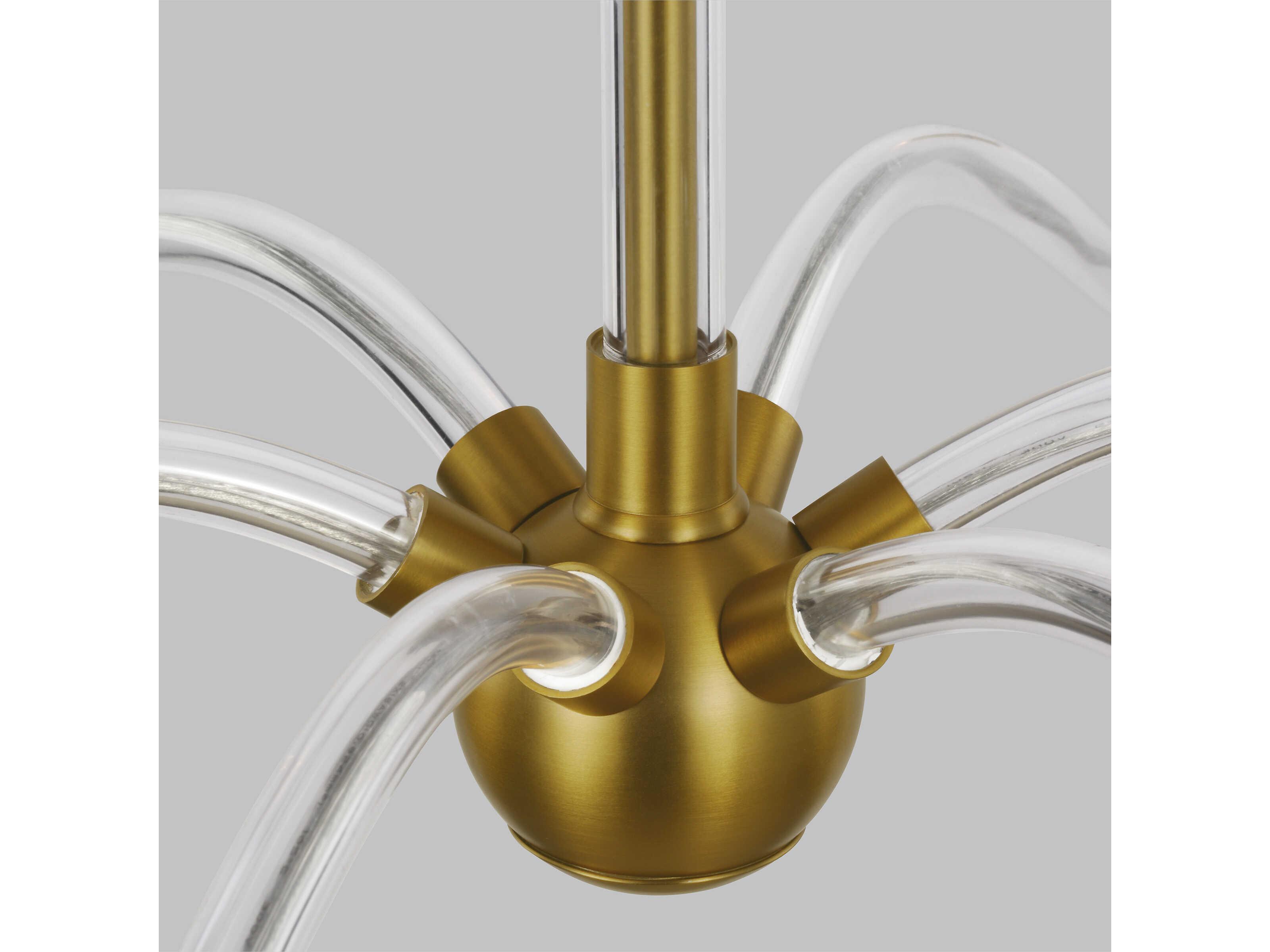 Visual Comfort Studio Hanover 6-Light Burnished Brass Candelabra Chandelier