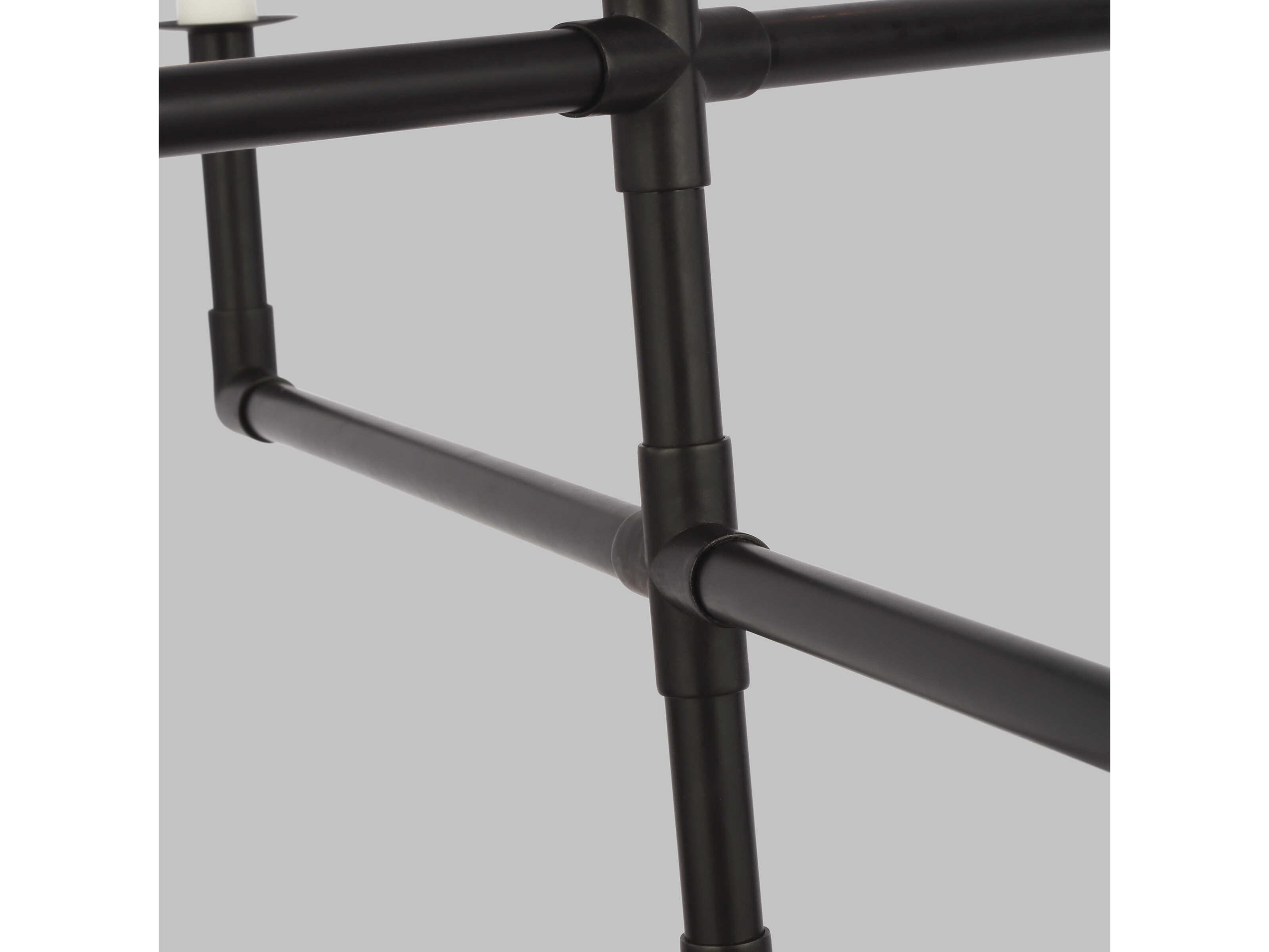 Visual Comfort Studio Bayview 6-Light Aged Iron Black Candelabra Tiered Chandelier