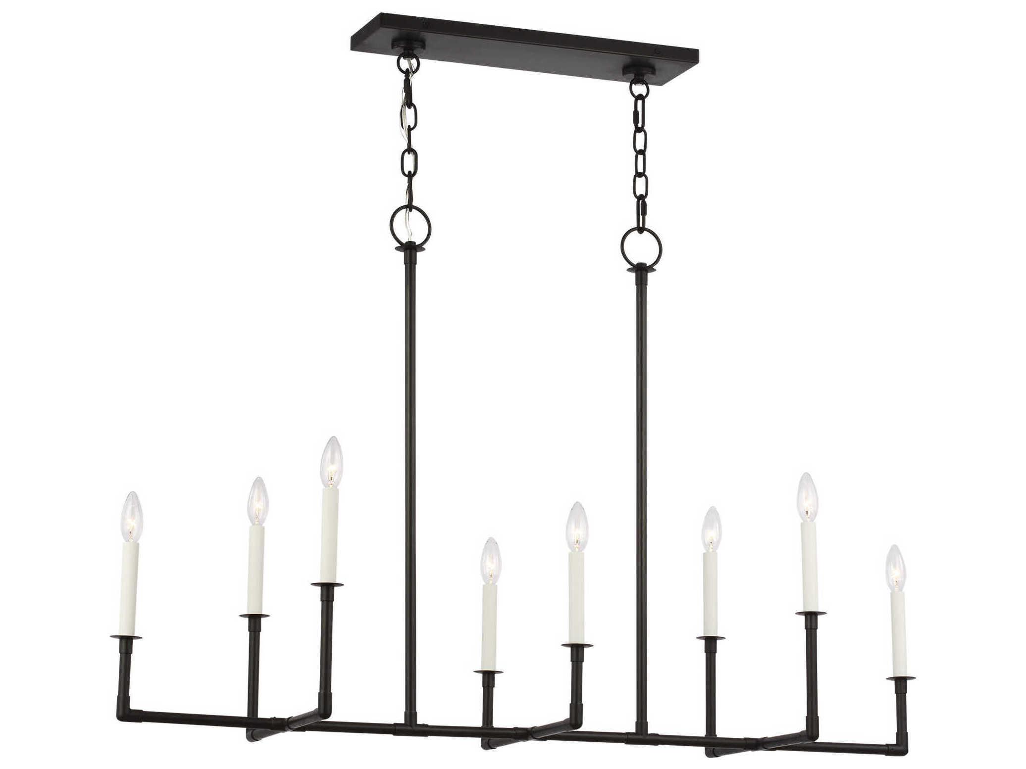 Visual Comfort Studio Bayview 8-Light Aged Iron Black Island Pendant