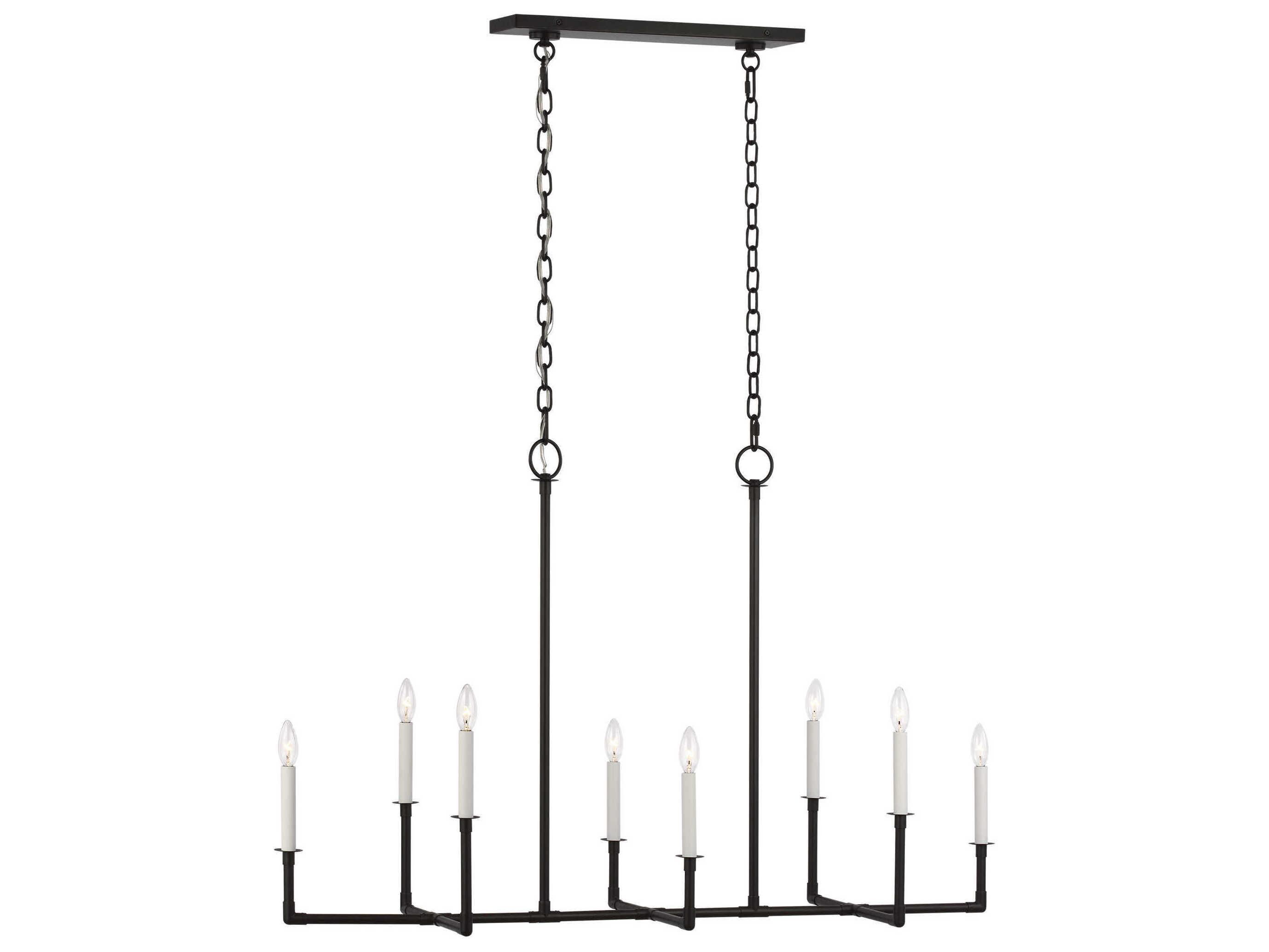 Visual Comfort Studio Bayview 8-Light Aged Iron Black Island Pendant