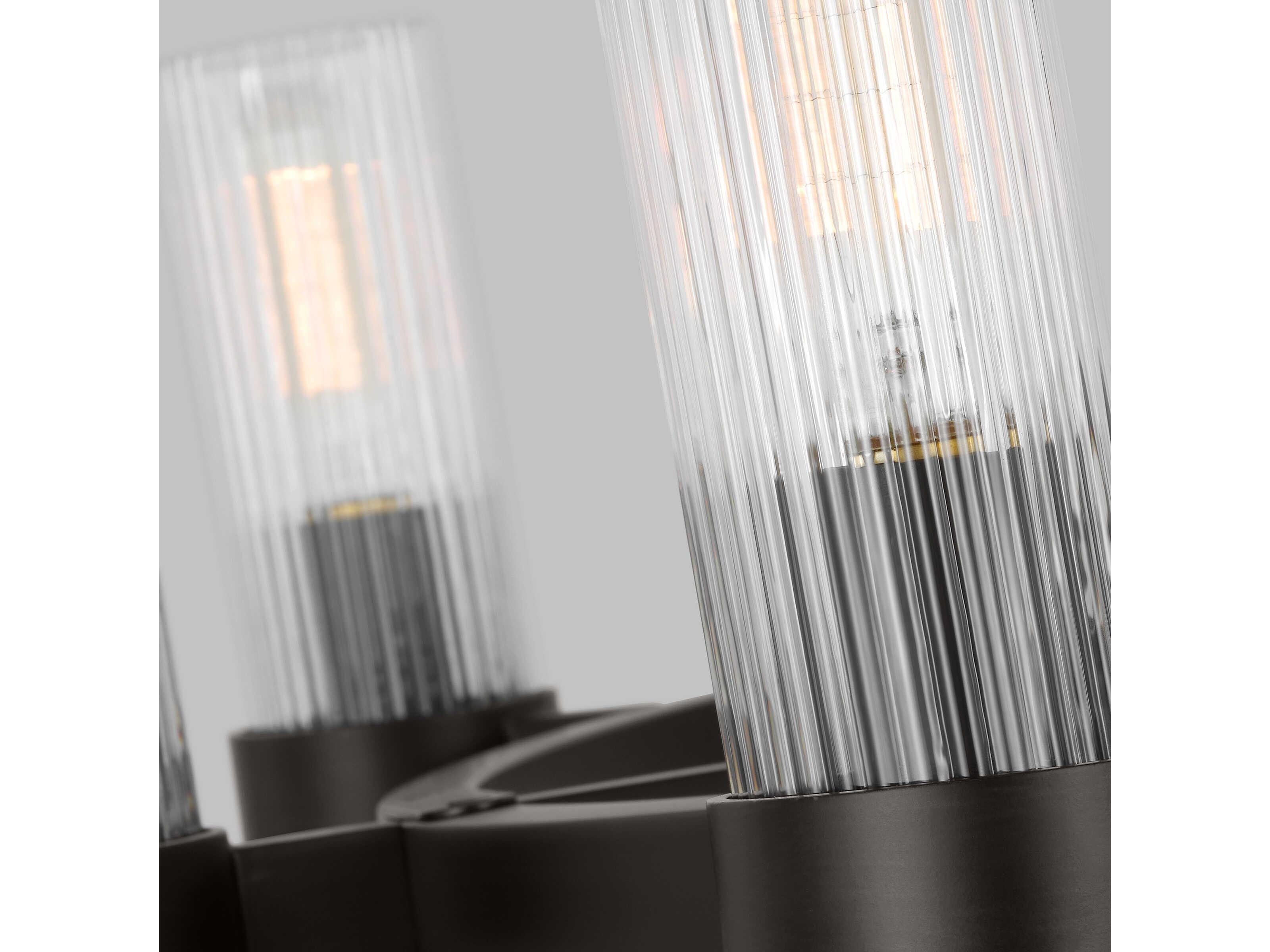 Visual Comfort Studio Geneva 8-Light Aged Iron Black Cylinder Chandelier