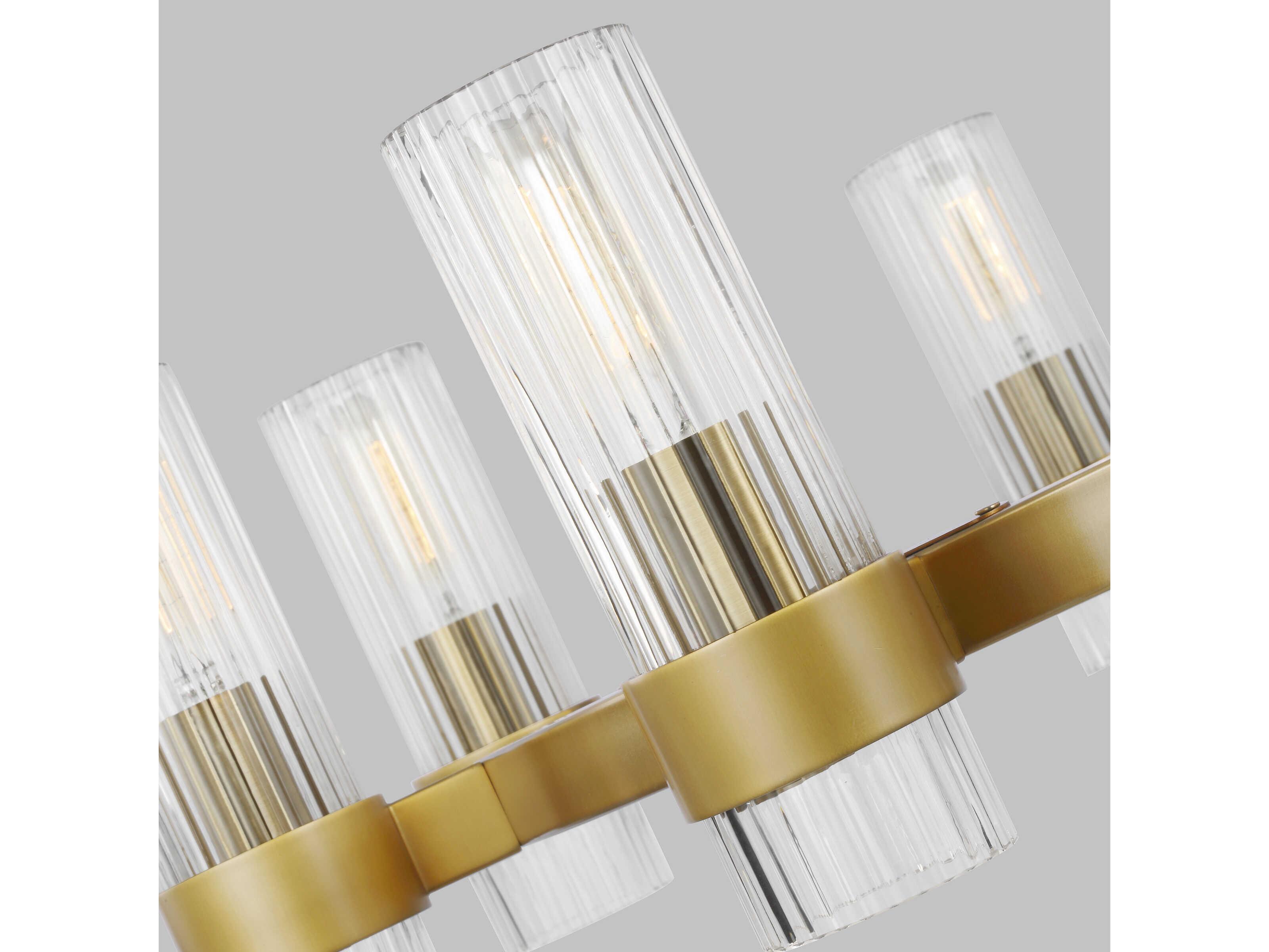 Visual Comfort Studio Geneva 8-Light Burnished Brass Cylinder Chandelier