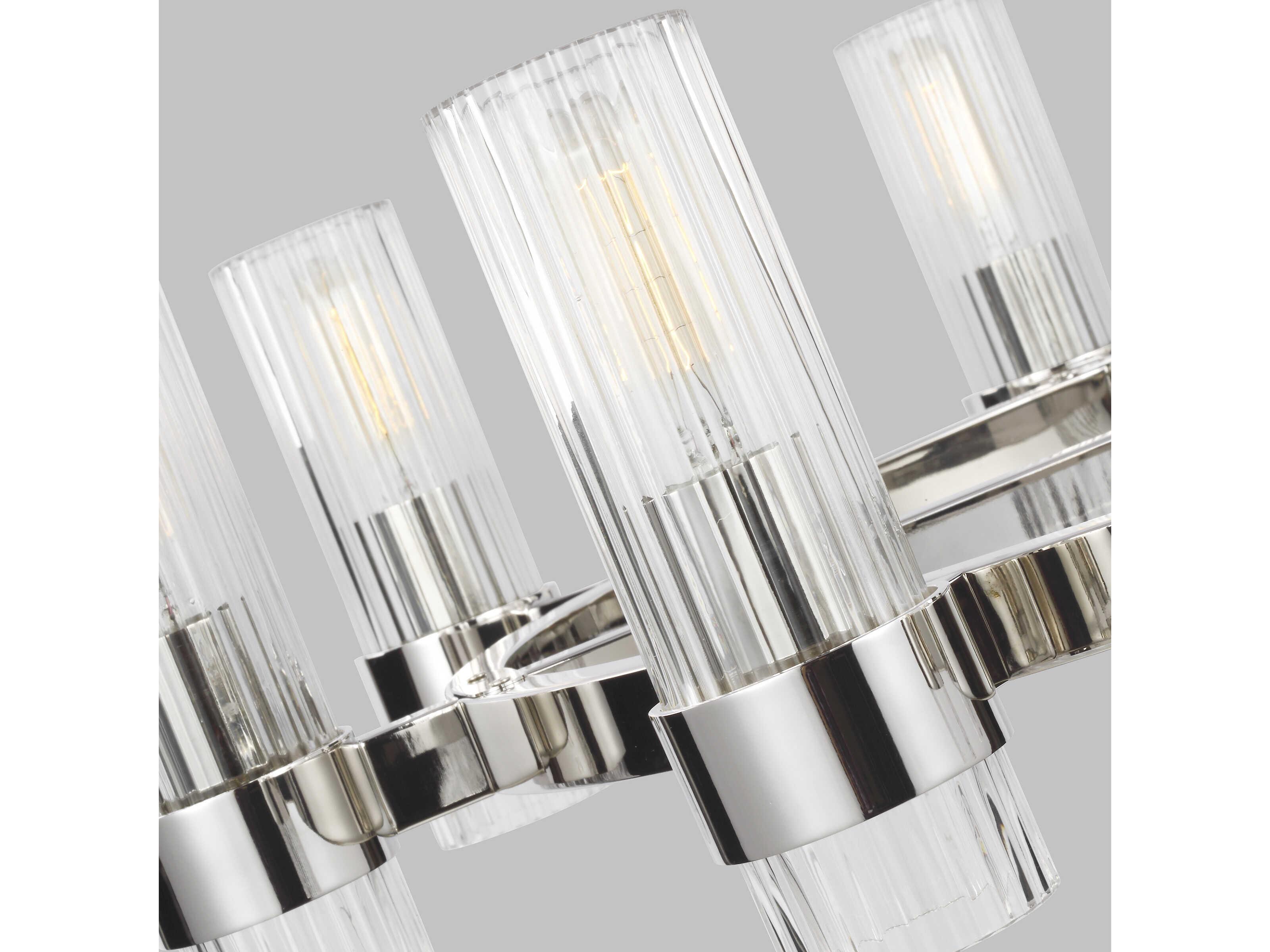 Visual Comfort Studio Geneva 8-Light Polished Nickel Cylinder Chandelier