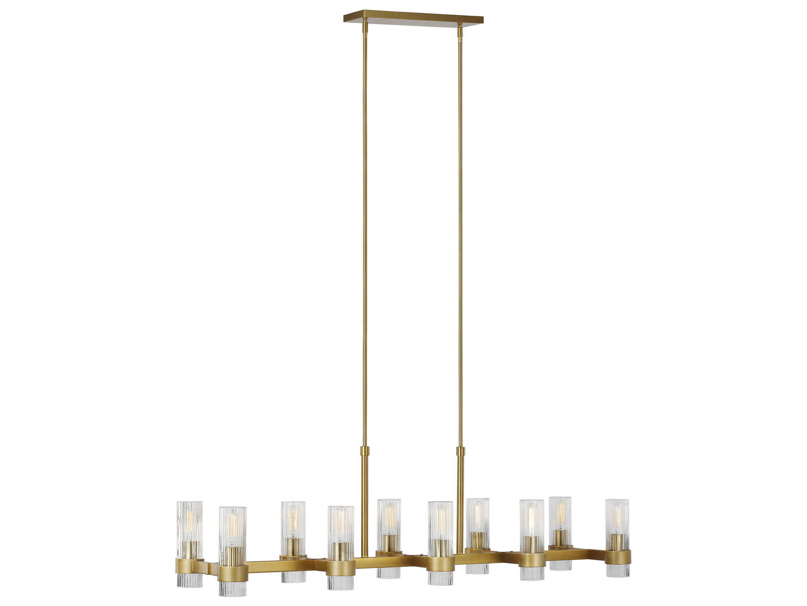 Visual Comfort Studio Geneva 10-Light Burnished Brass Cylinder Island Pendant