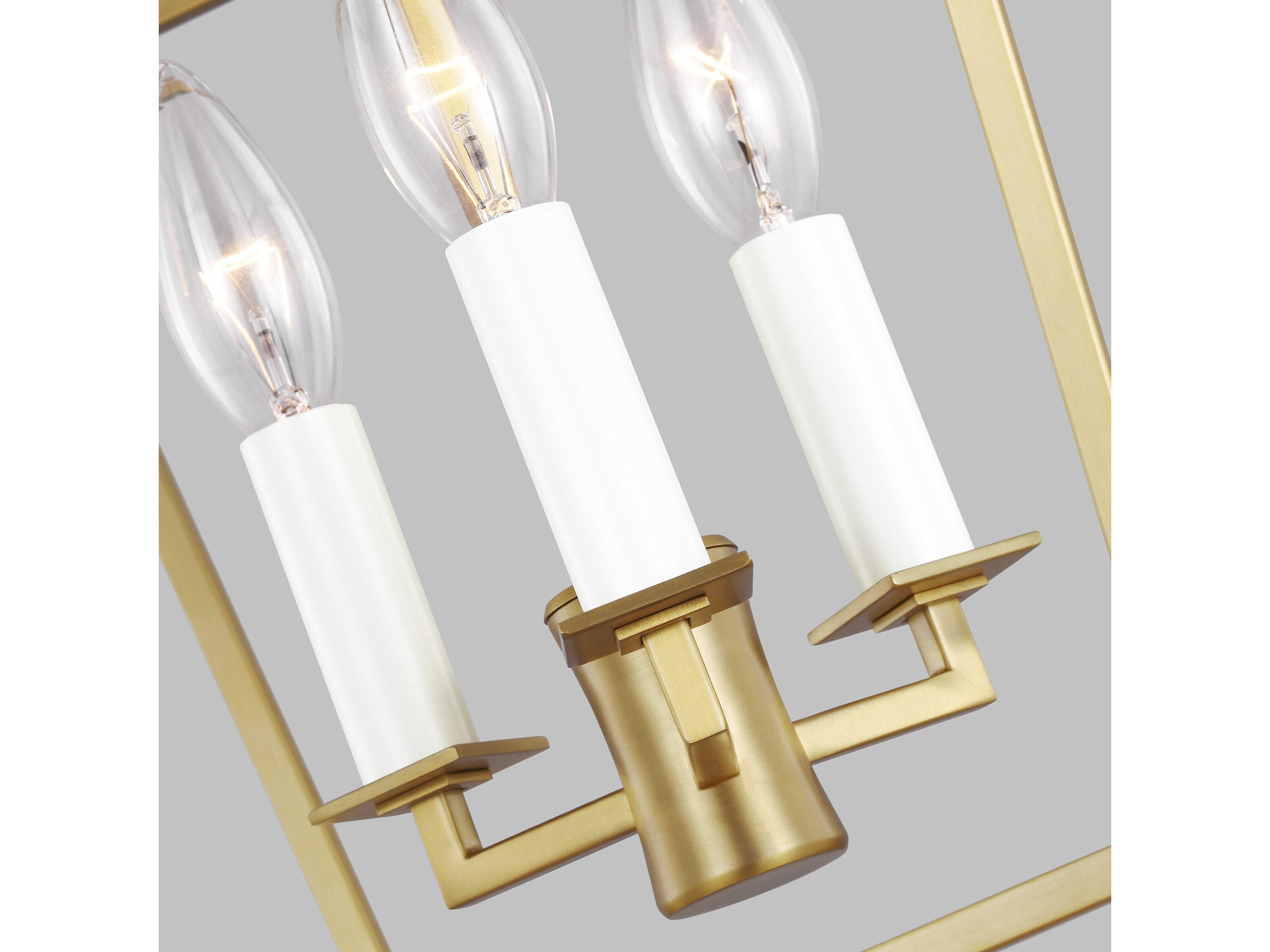 Visual Comfort Studio Southold 3-Light Burnished Brass Lantern Chandelier