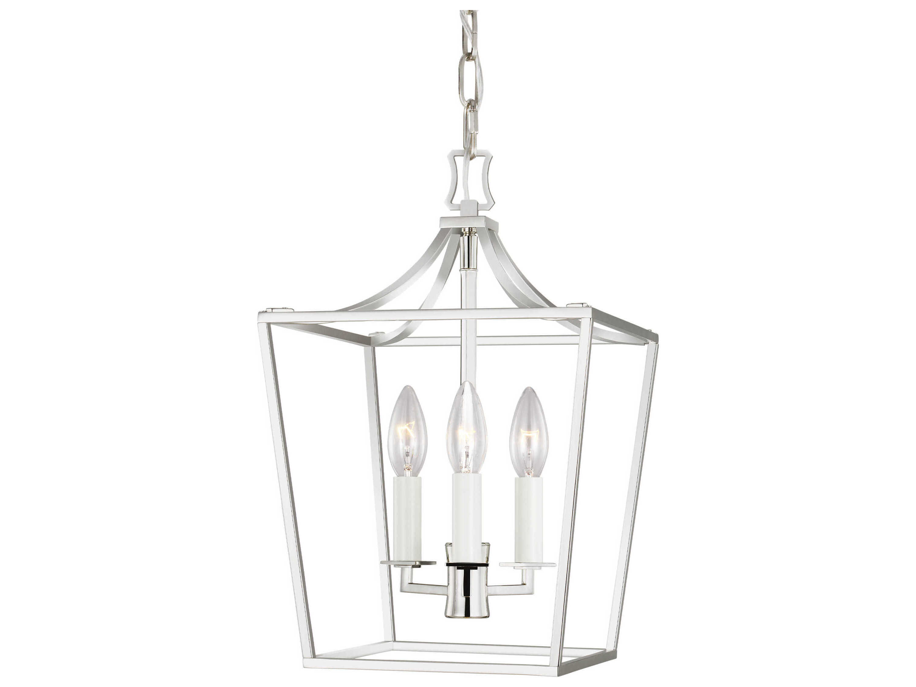 Visual Comfort Studio Southold 3-Light Polished Nickel Lantern Chandelier