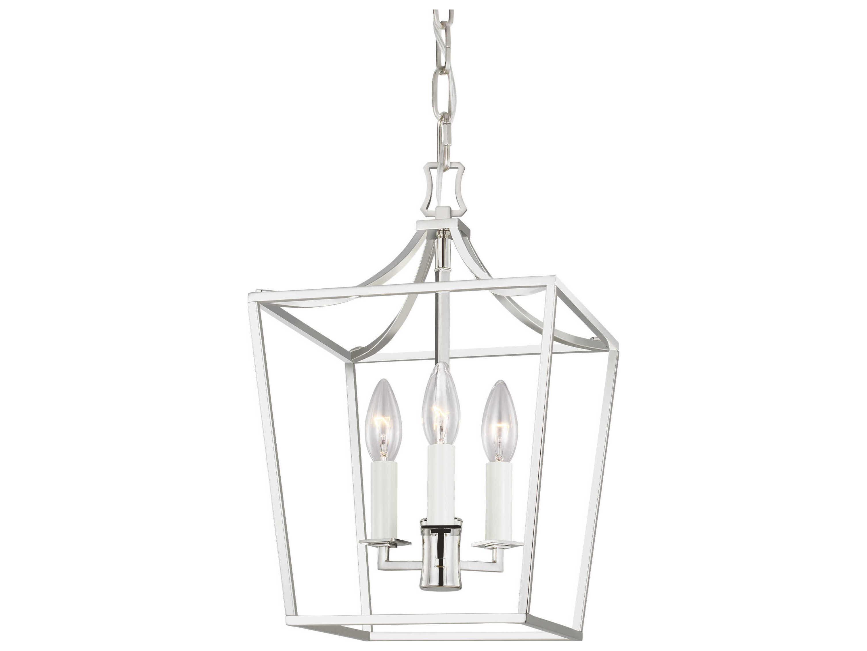 Visual Comfort Studio Southold 3-Light Polished Nickel Lantern Chandelier