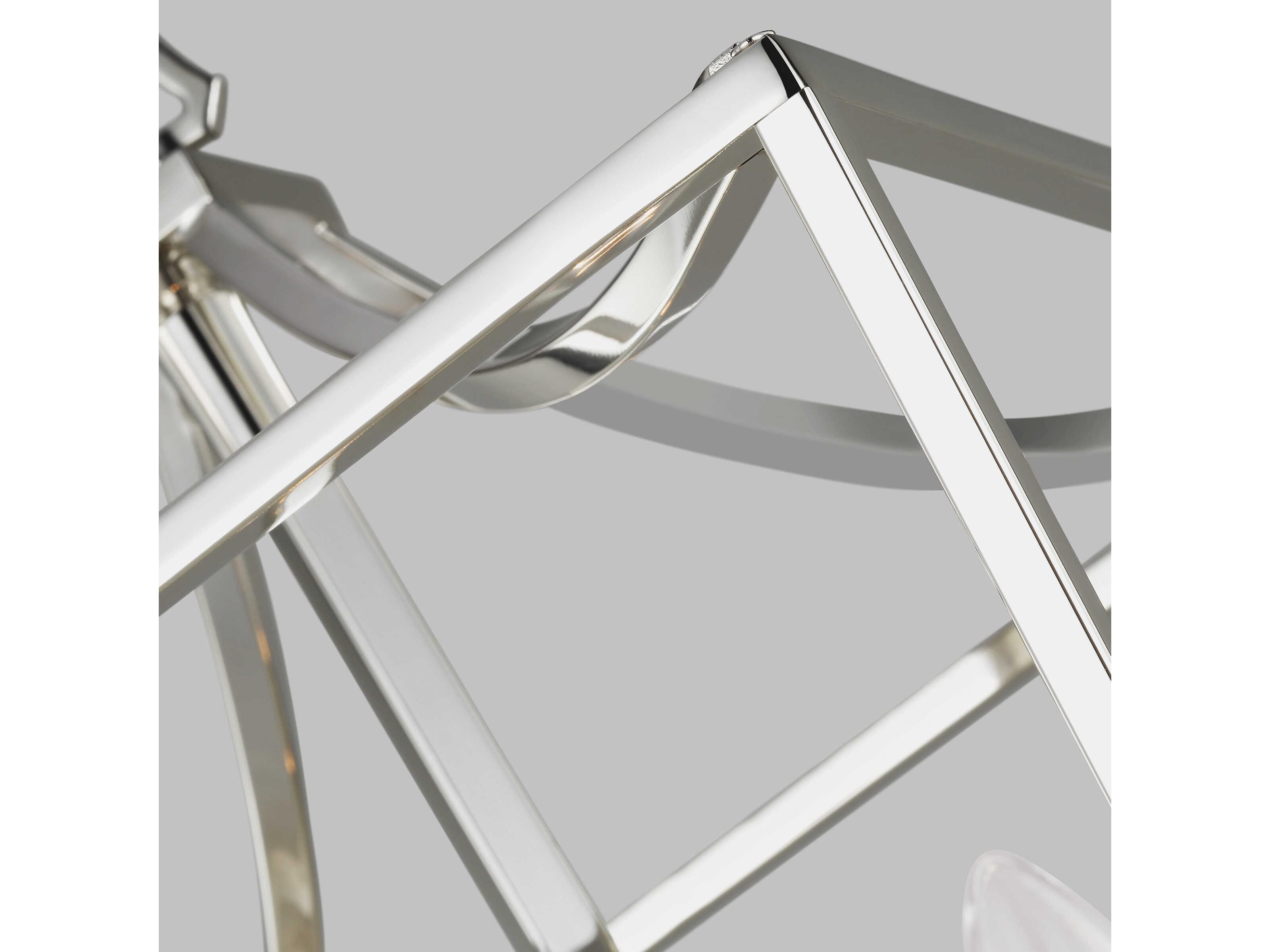 Visual Comfort Studio Southold 3-Light Polished Nickel Lantern Chandelier