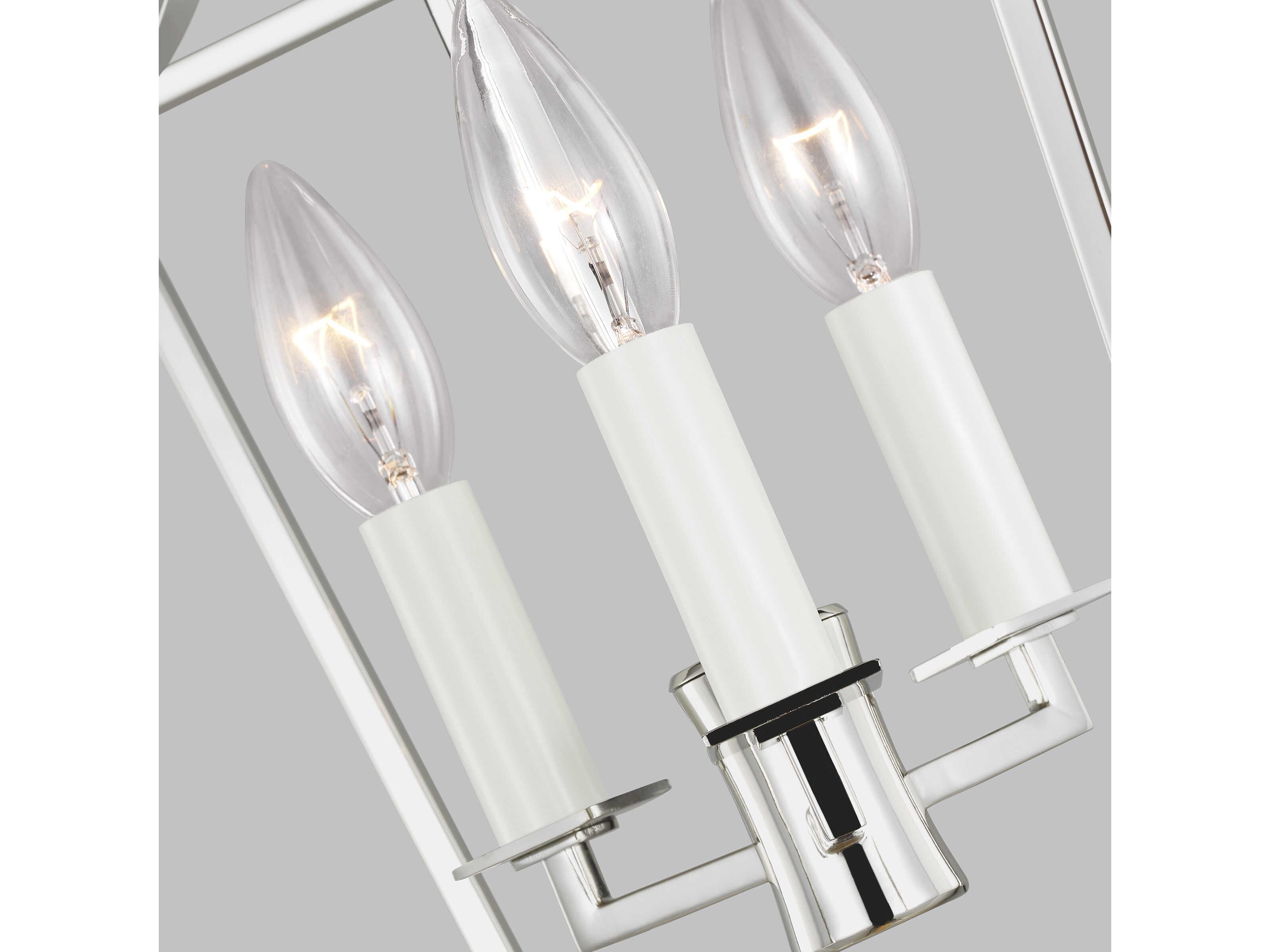 Visual Comfort Studio Southold 3-Light Polished Nickel Lantern Chandelier