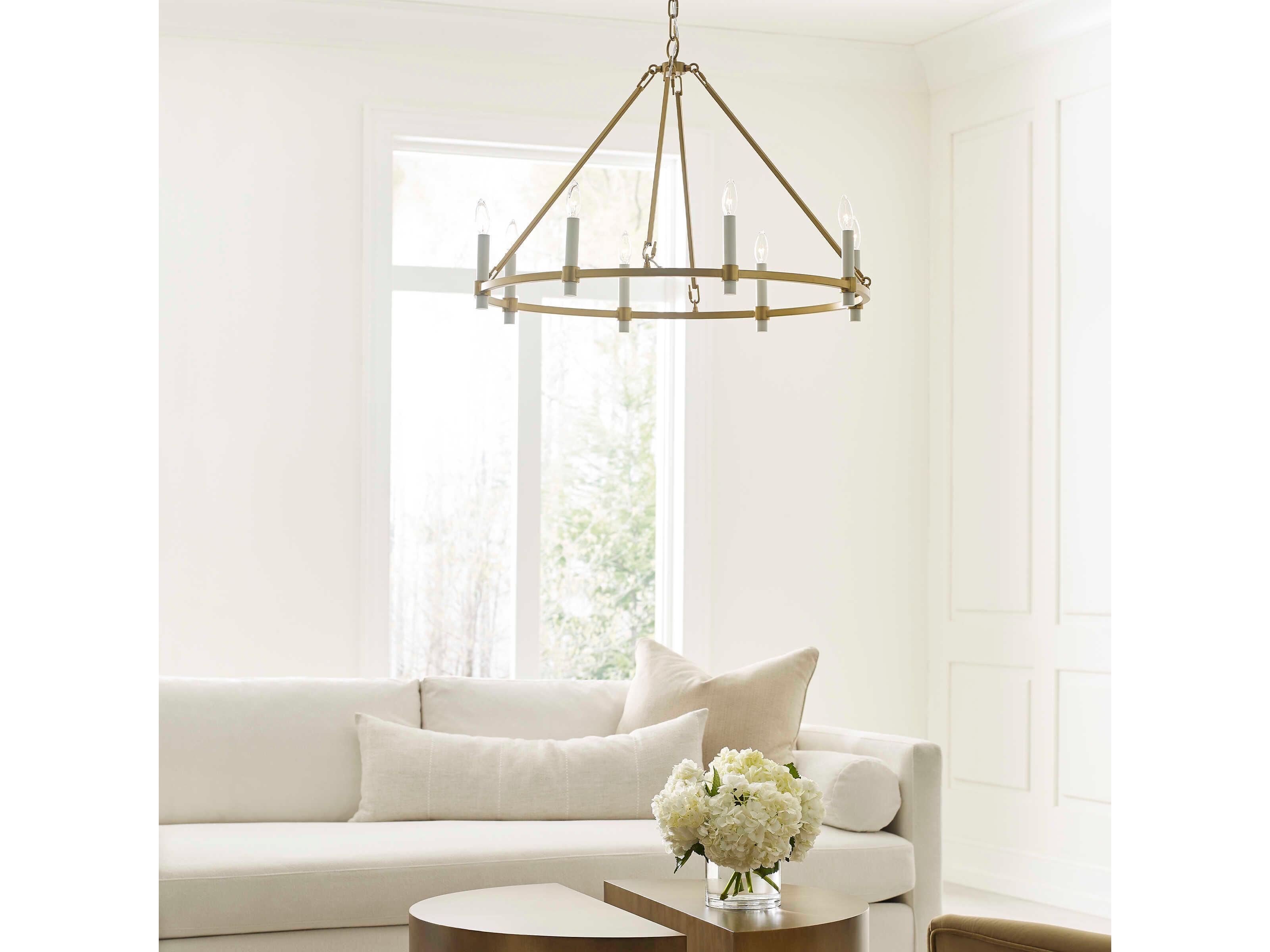 Visual Comfort Studio Marston 8-Light Burnished Brass Chandelier