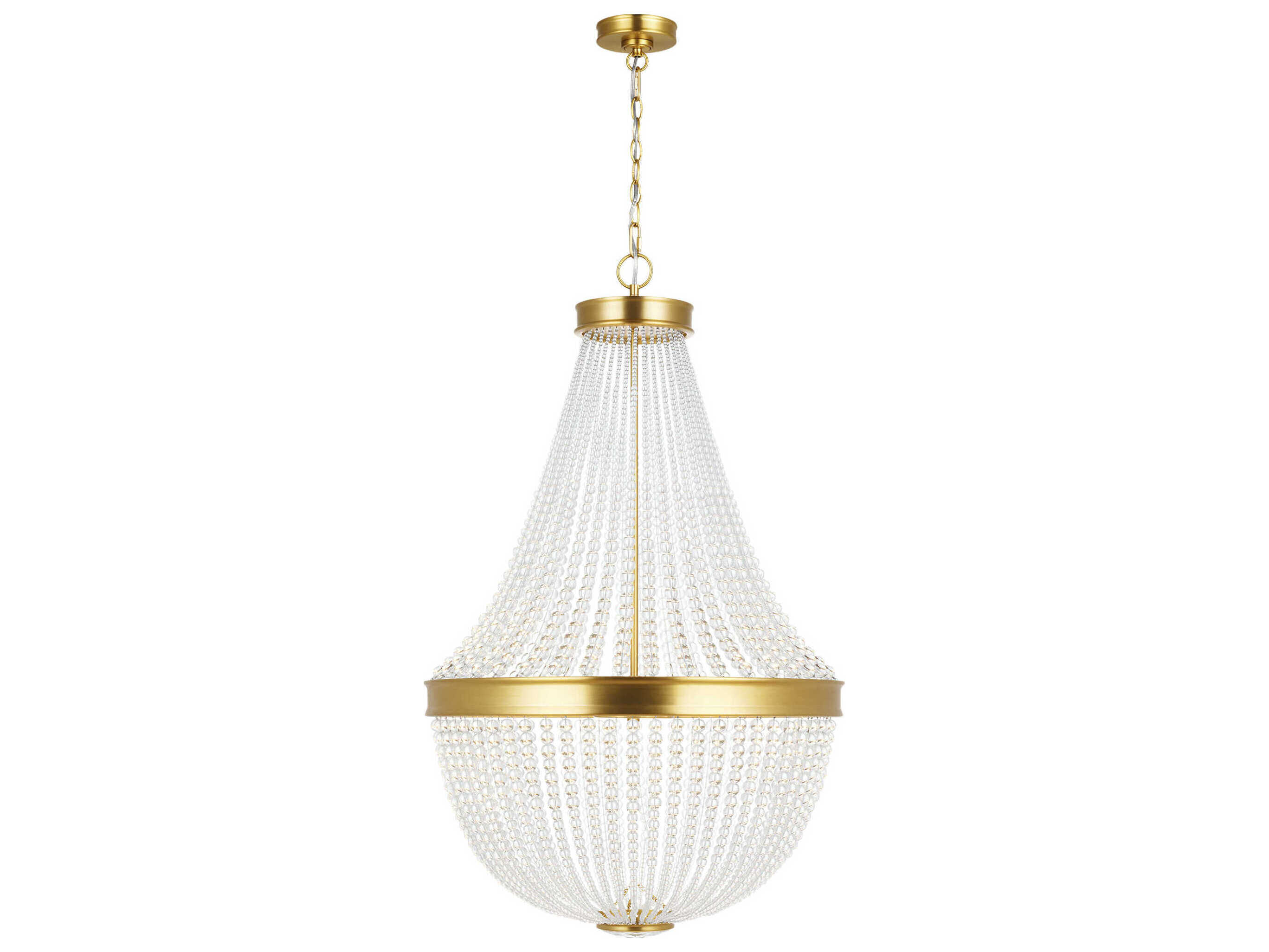 Visual Comfort Studio Summerhill 12-Light Burnished Brass Empire Chandelier