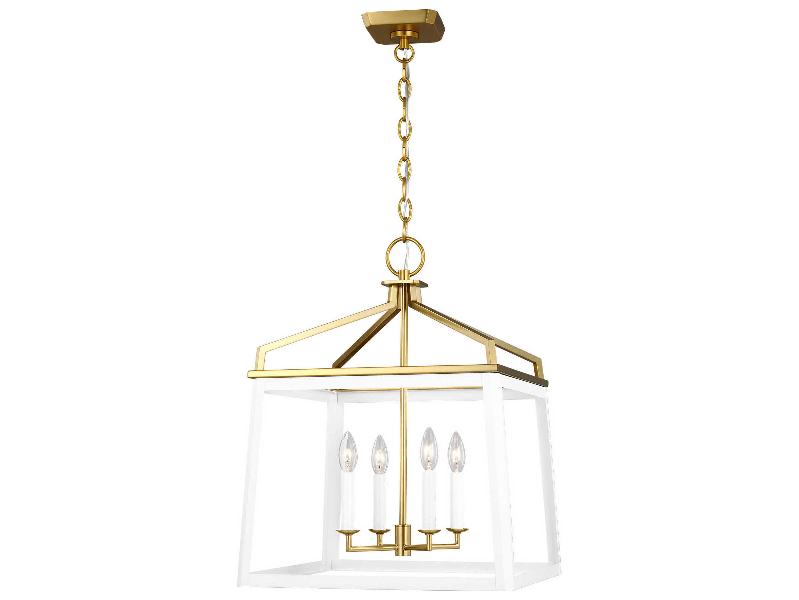 Visual Comfort Studio Carlow 4-Light Matte White Lantern Chandelier