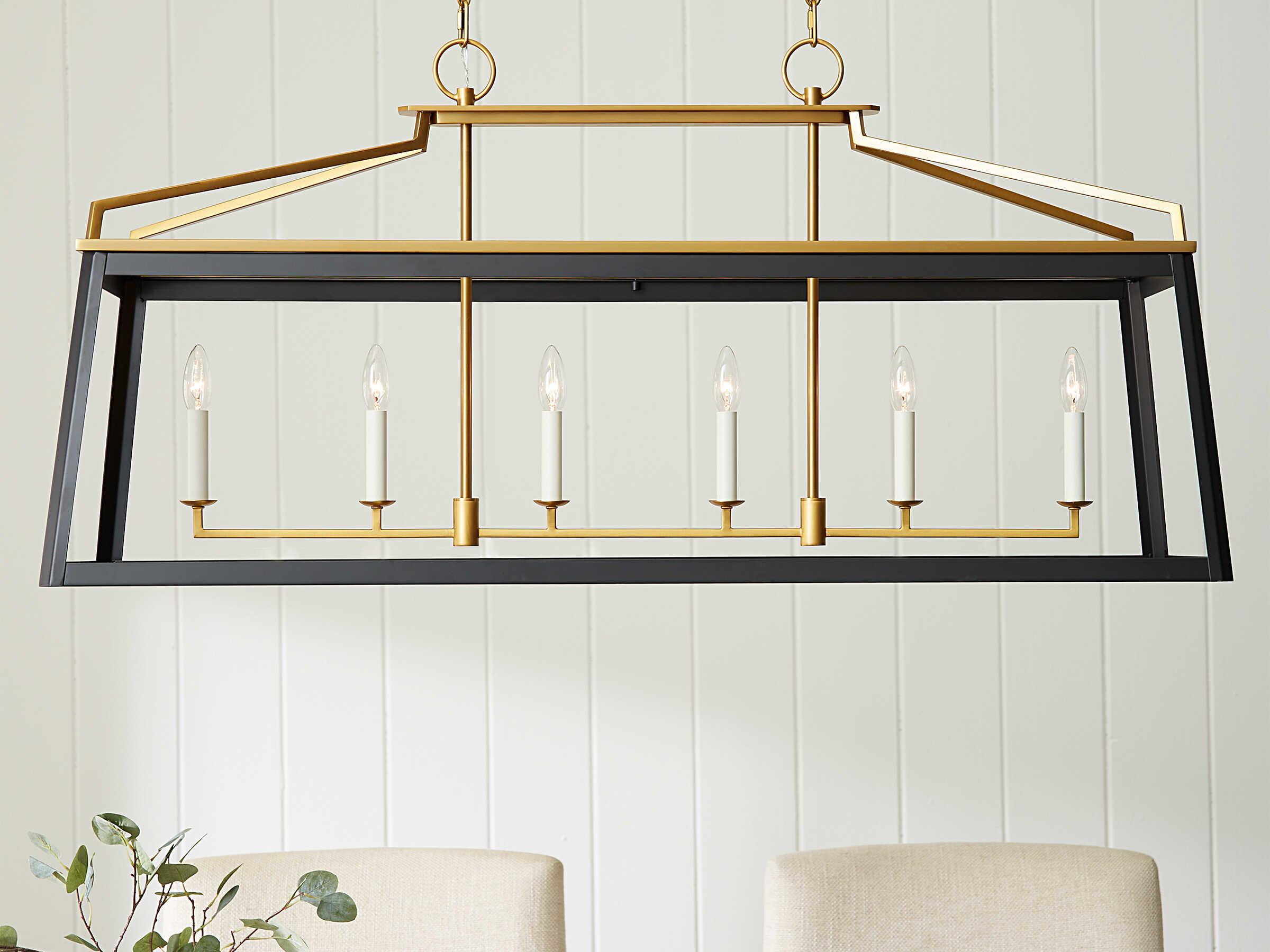 Visual Comfort Studio Carlow 6-Light Midnight Black Lantern Island Pendant