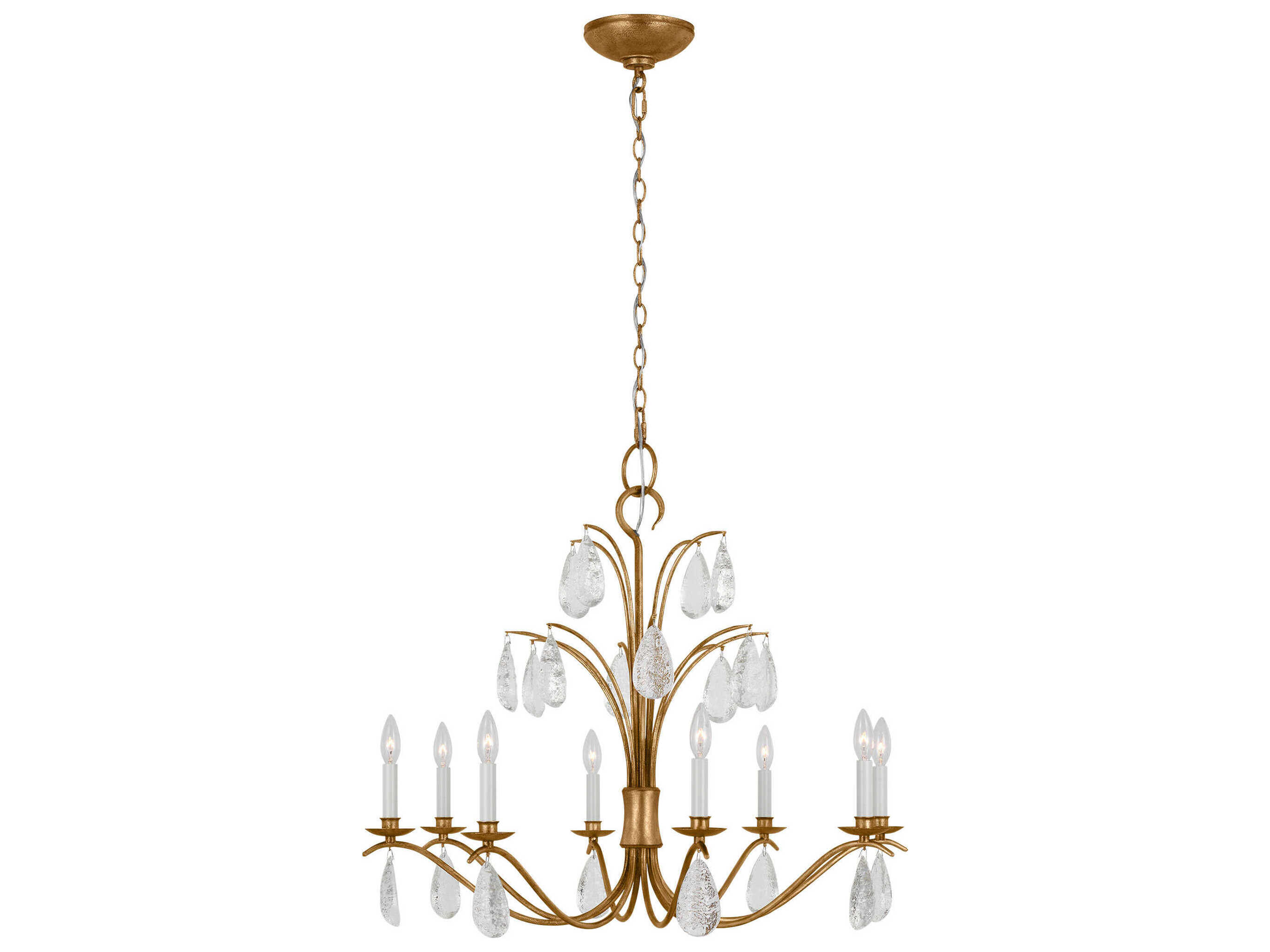 Visual Comfort Studio Shannon 8-Light Antique Gild Gold Traditional Candelabra Chandelier