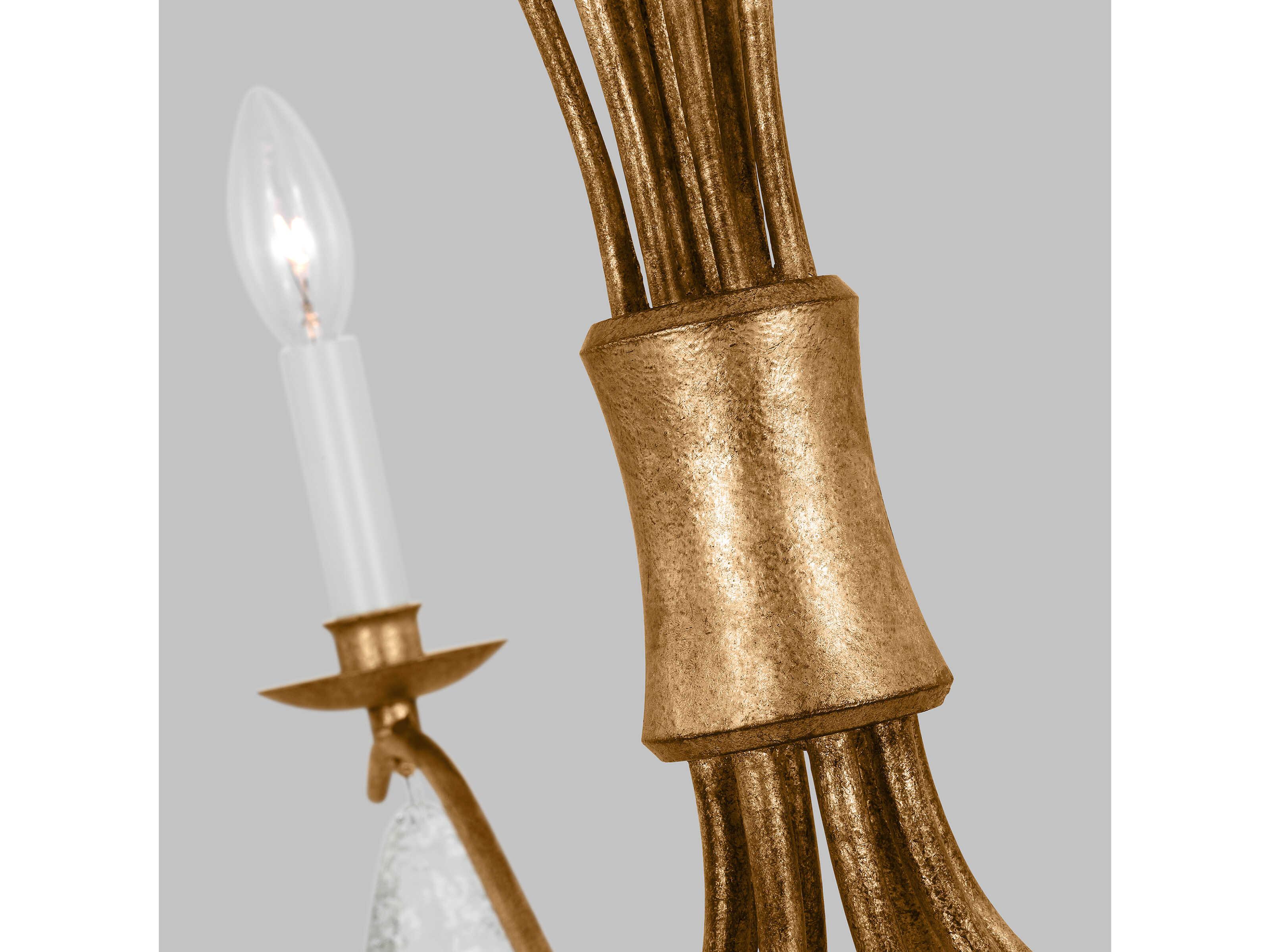 Visual Comfort Studio Shannon 8-Light Antique Gild Gold Traditional Candelabra Chandelier