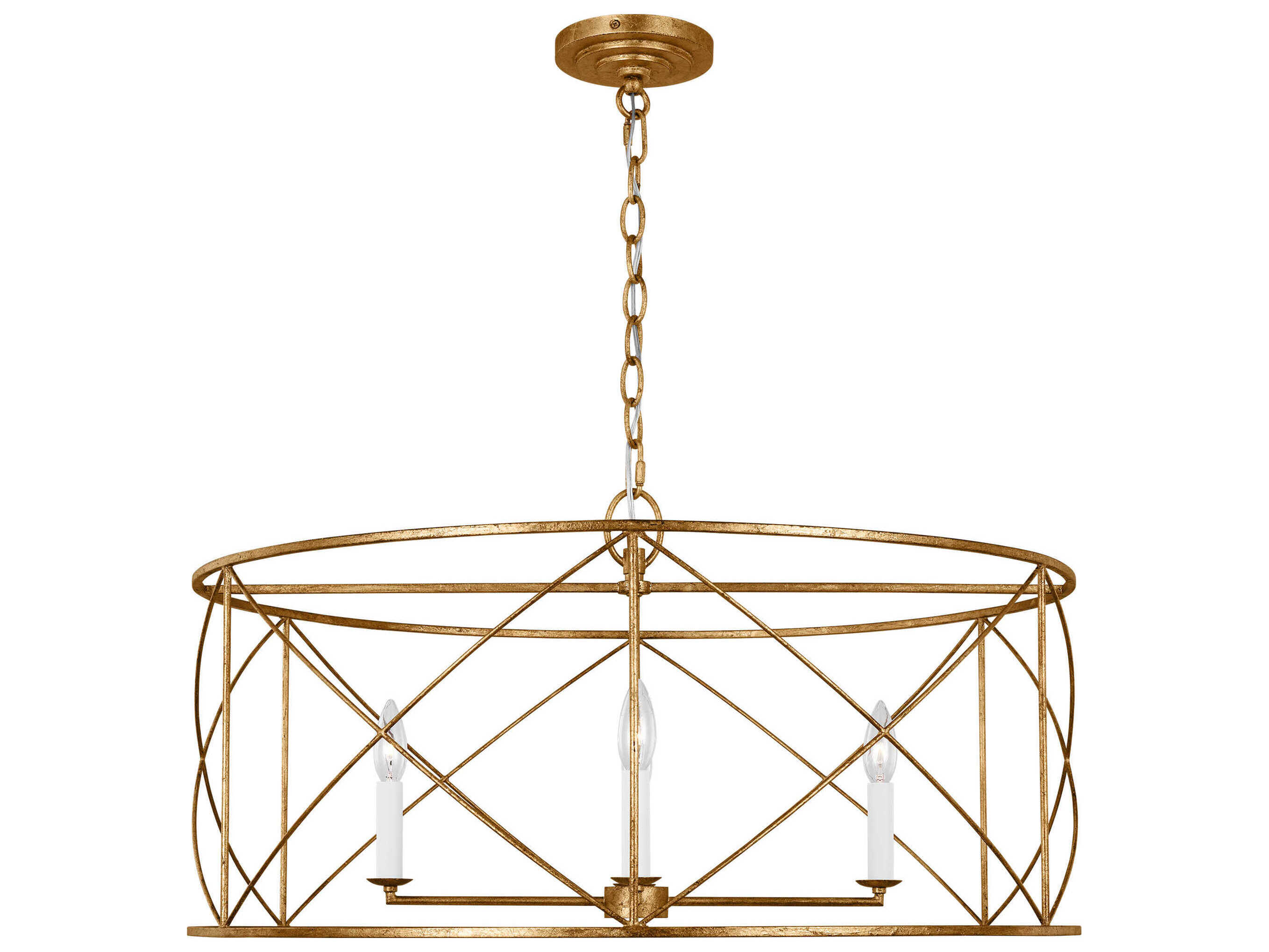 Visual Comfort Studio Beatrix 4-Light Antique Gild Gold Candelabra Chandelier