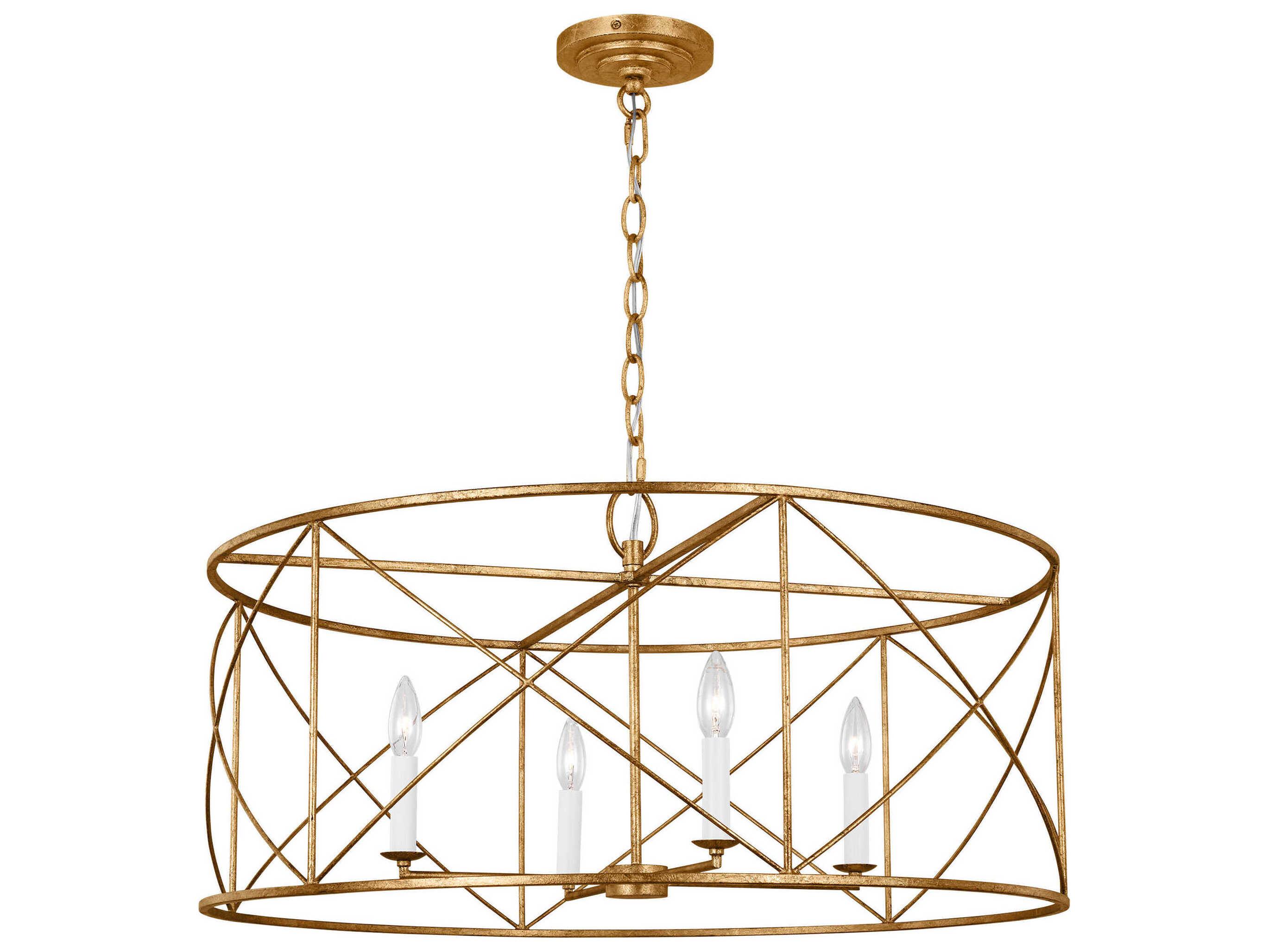 Visual Comfort Studio Beatrix 4-Light Antique Gild Gold Candelabra Chandelier