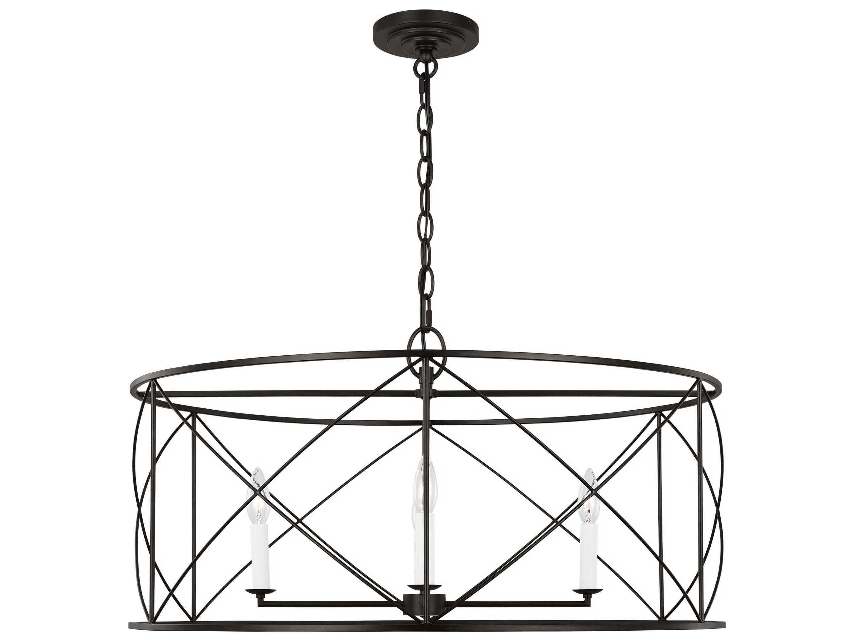 Visual Comfort Studio Beatrix 4-Light Aged Iron Black Candelabra Chandelier