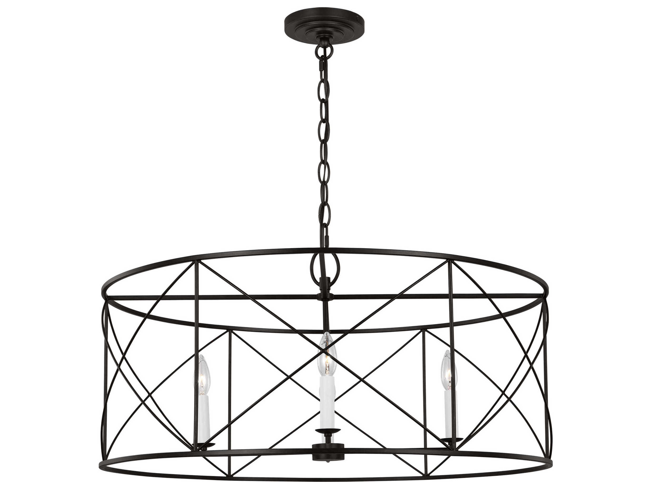 Visual Comfort Studio Beatrix 4-Light Aged Iron Black Candelabra Chandelier