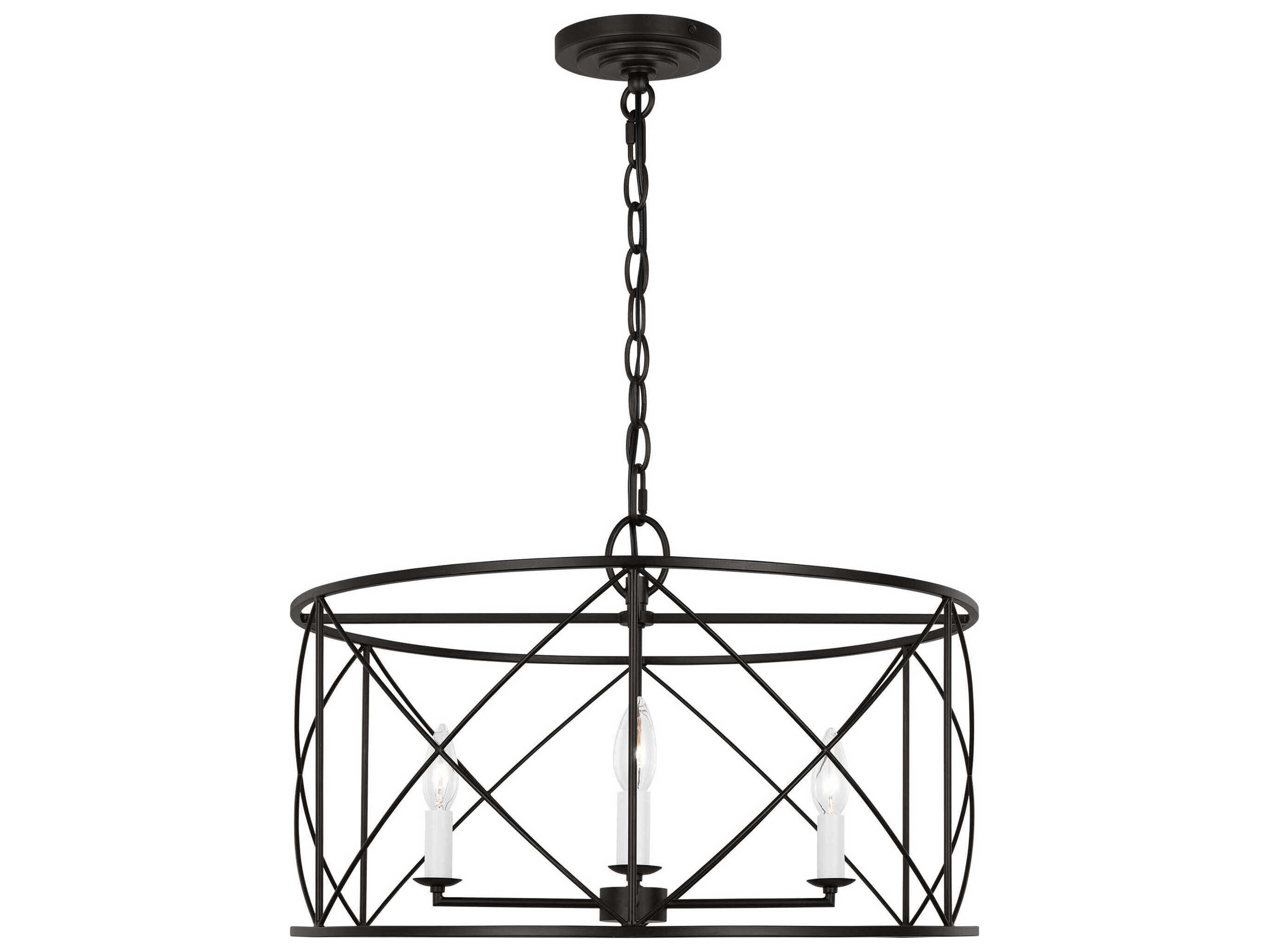 Visual Comfort Studio Beatrix 4-Light Aged Iron Black Candelabra Chandelier