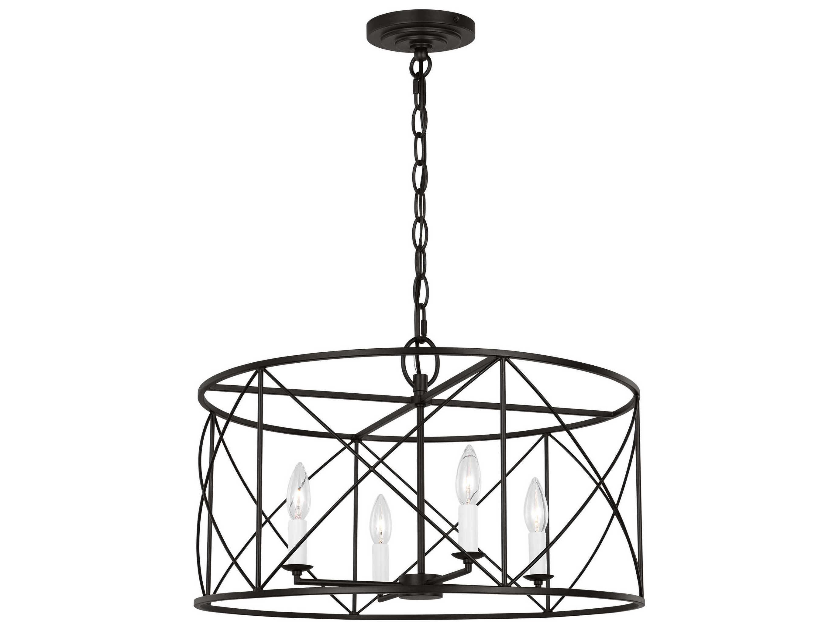 Visual Comfort Studio Beatrix 4-Light Aged Iron Black Candelabra Chandelier