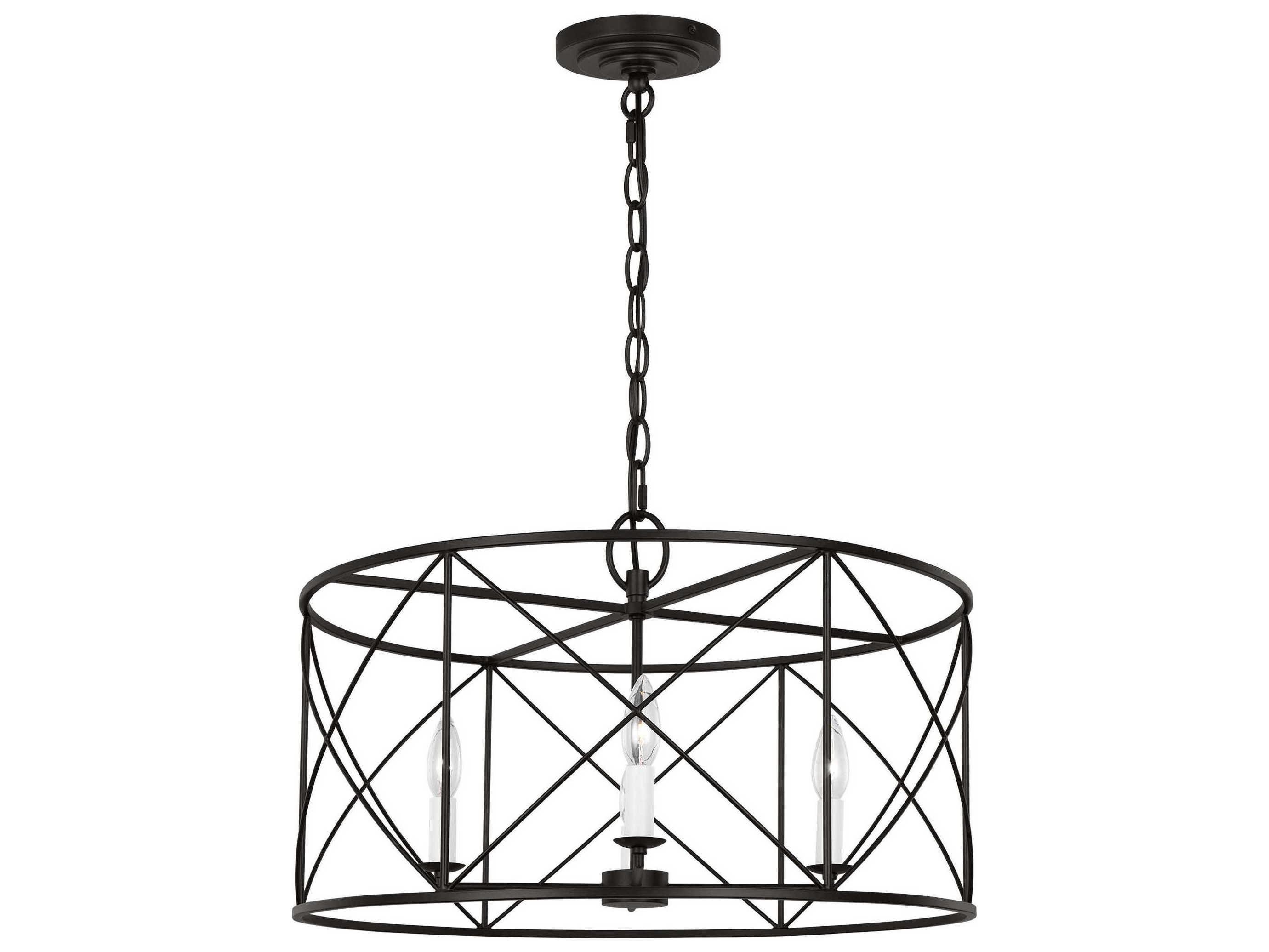 Visual Comfort Studio Beatrix 4-Light Aged Iron Black Candelabra Chandelier