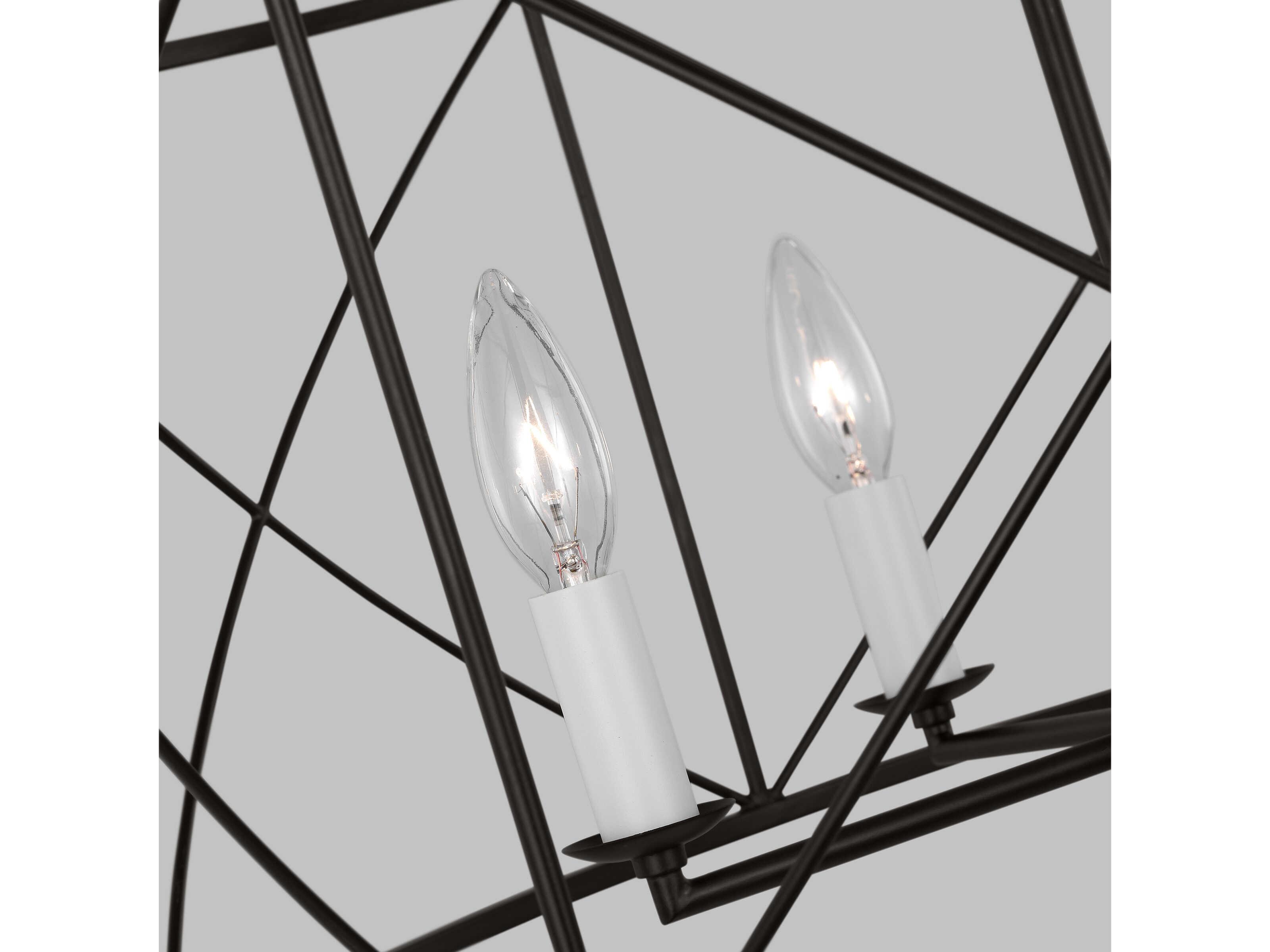 Visual Comfort Studio Beatrix 4-Light Aged Iron Black Candelabra Chandelier