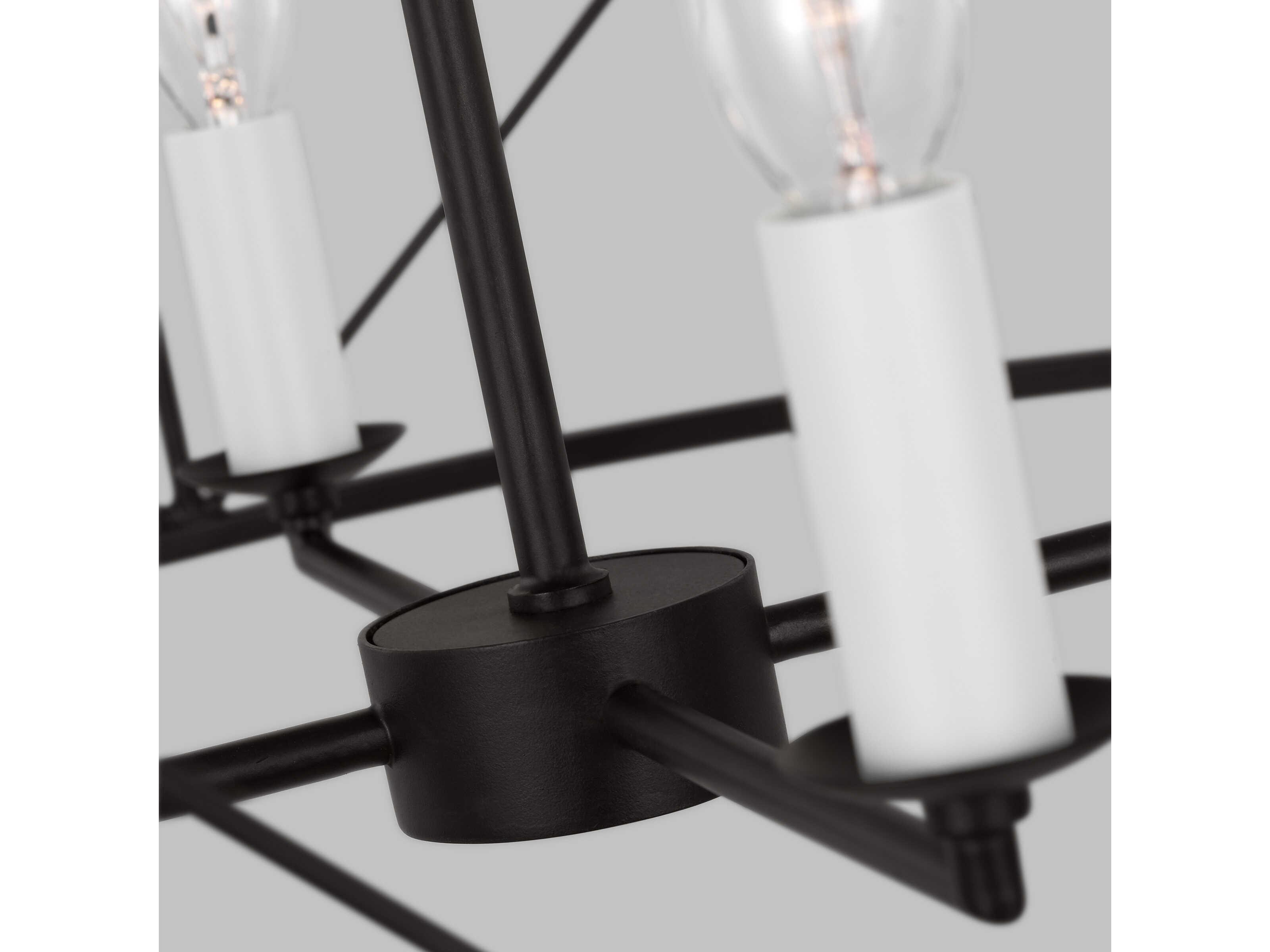 Visual Comfort Studio Beatrix 4-Light Aged Iron Black Candelabra Chandelier