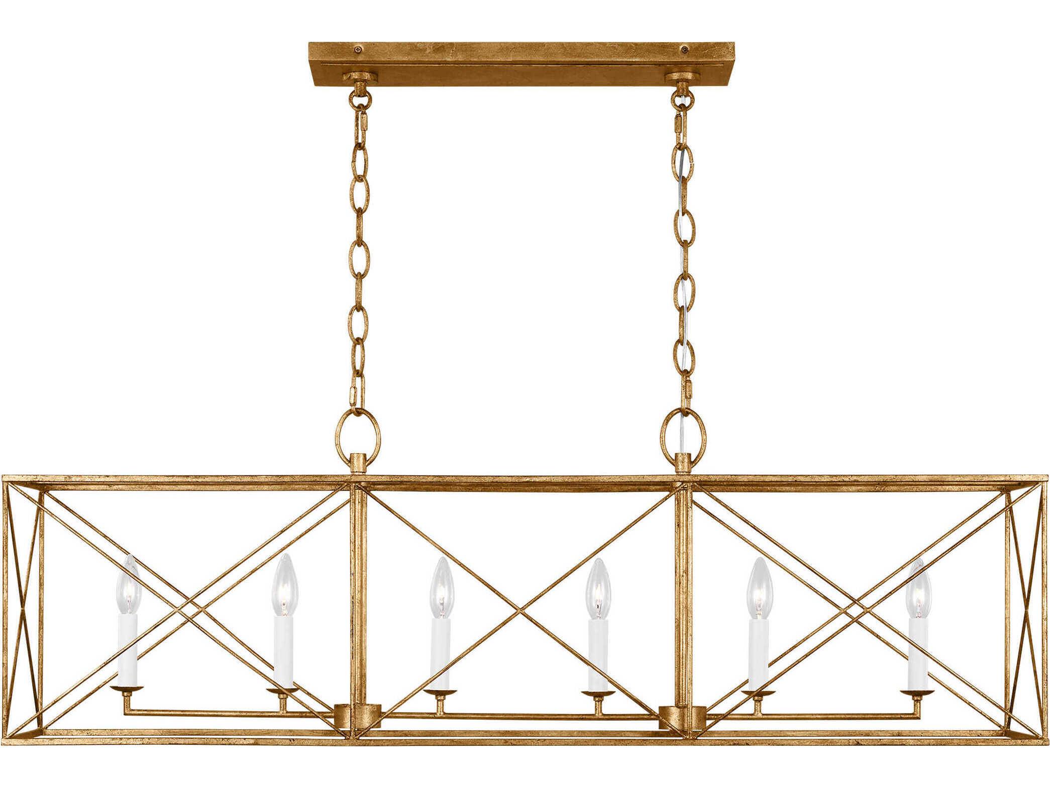 Visual Comfort Studio Beatrix 6-Light Antique Gild Gold Island Pendant